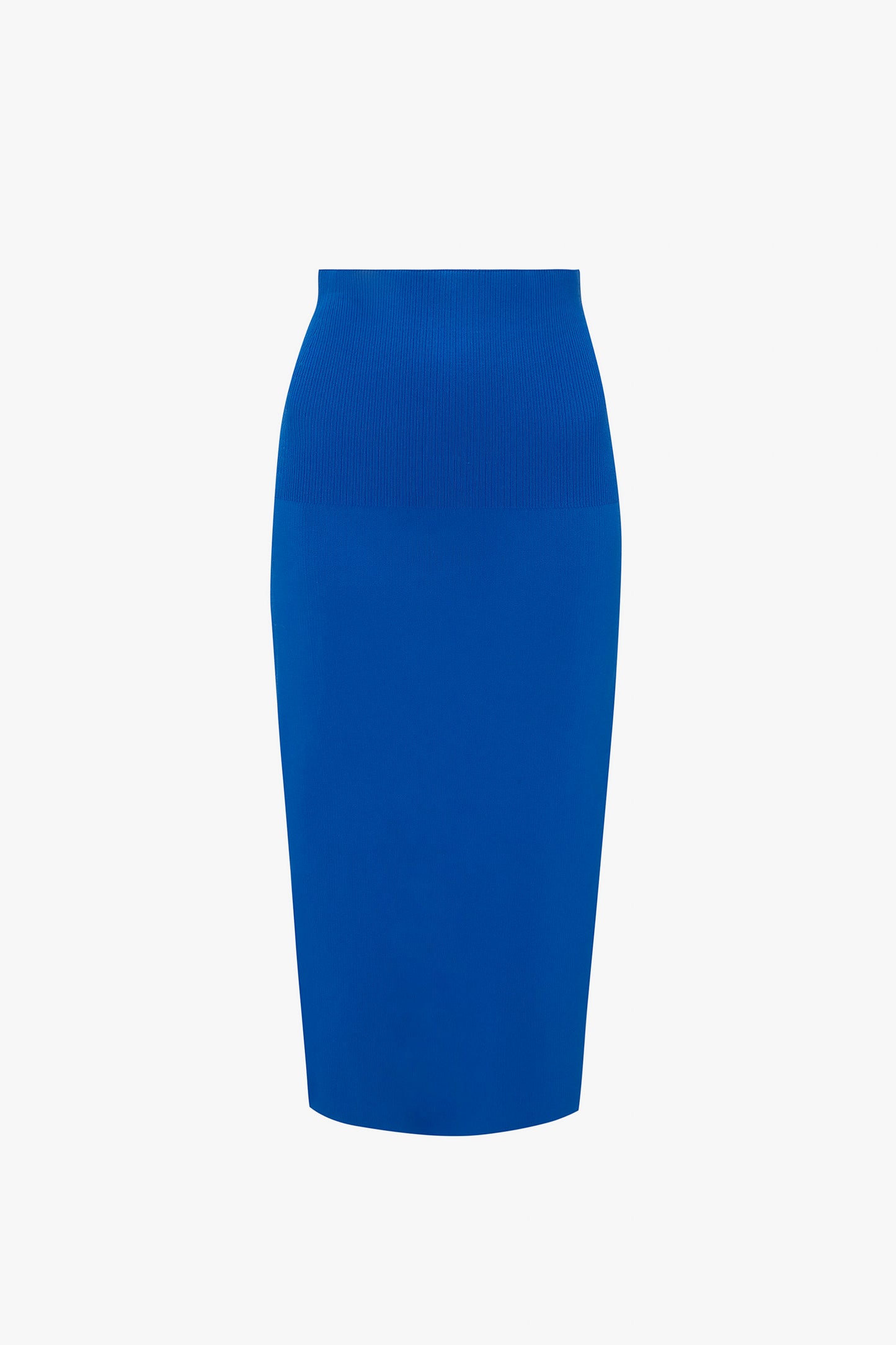 The VB Body Fitted Midi Skirt in Cobalt by Victoria Beckham, showcased against a plain white background.