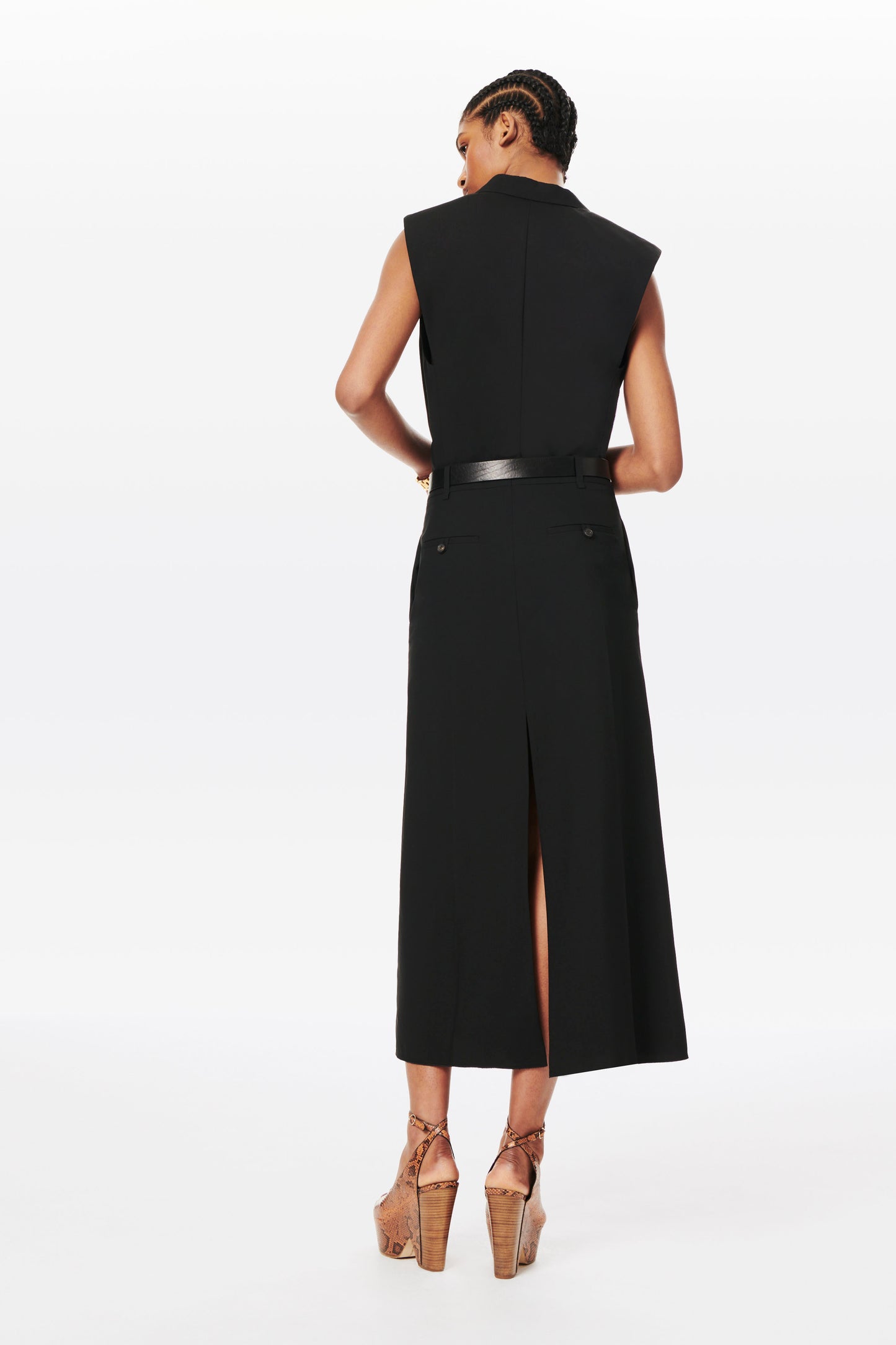 Tailored Midi Skirt in Black