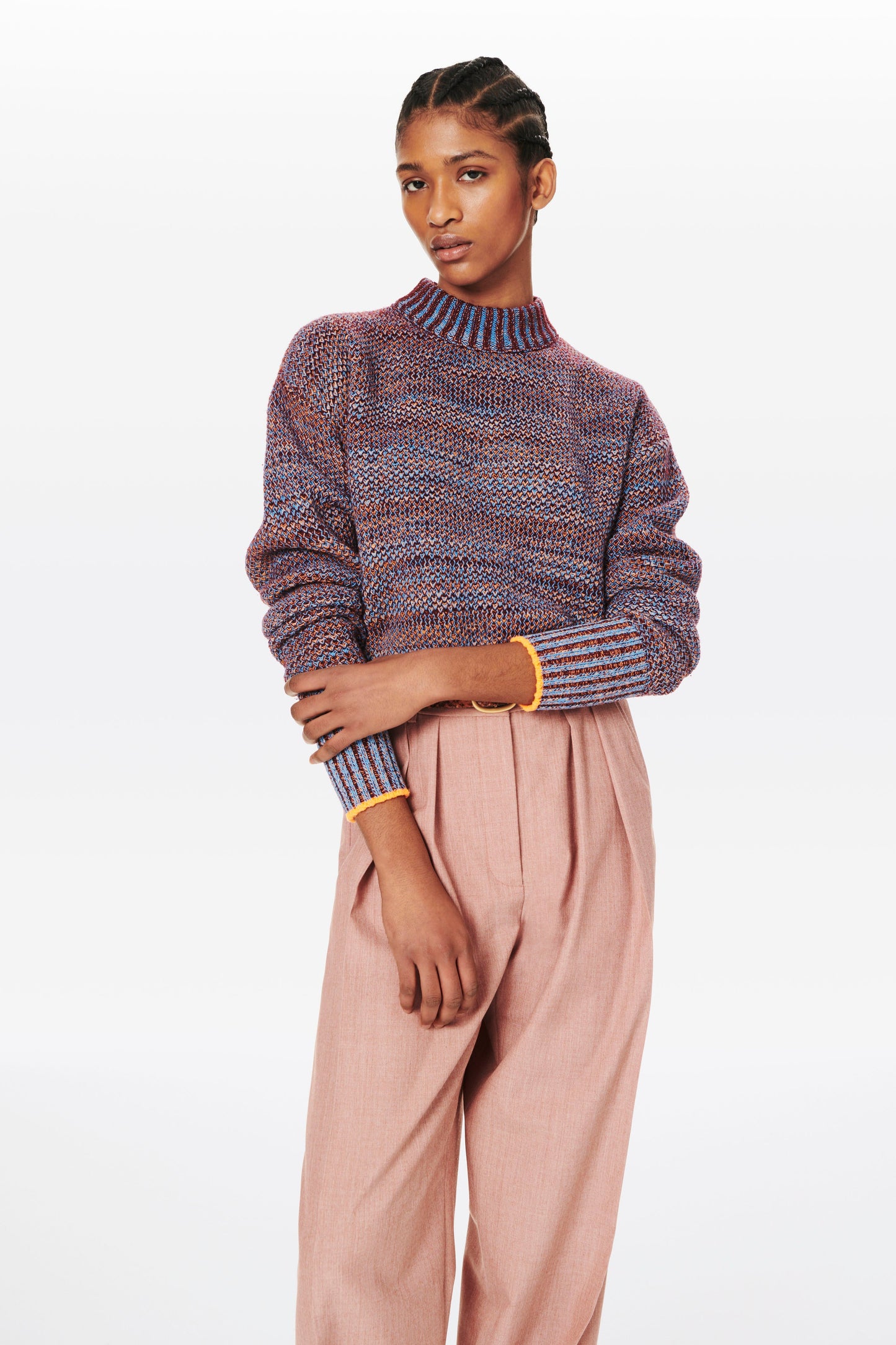 Crew Neck Jumper in Bordeaux