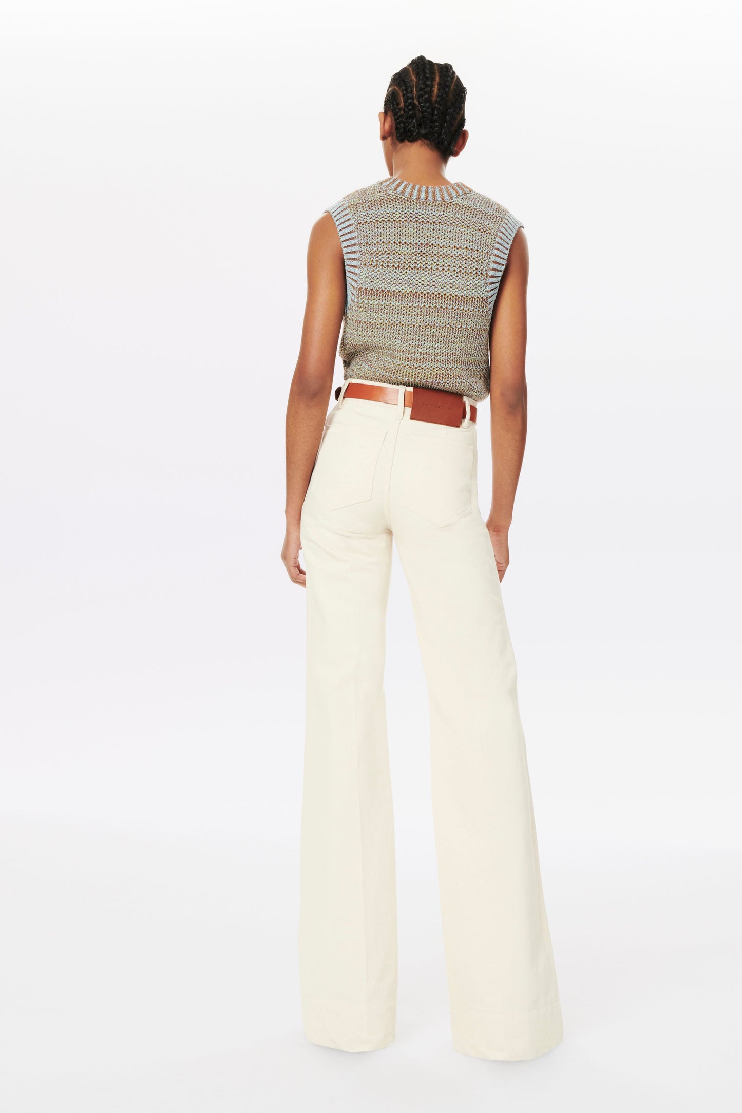 V-Neck Tabard Top in Sky Blue