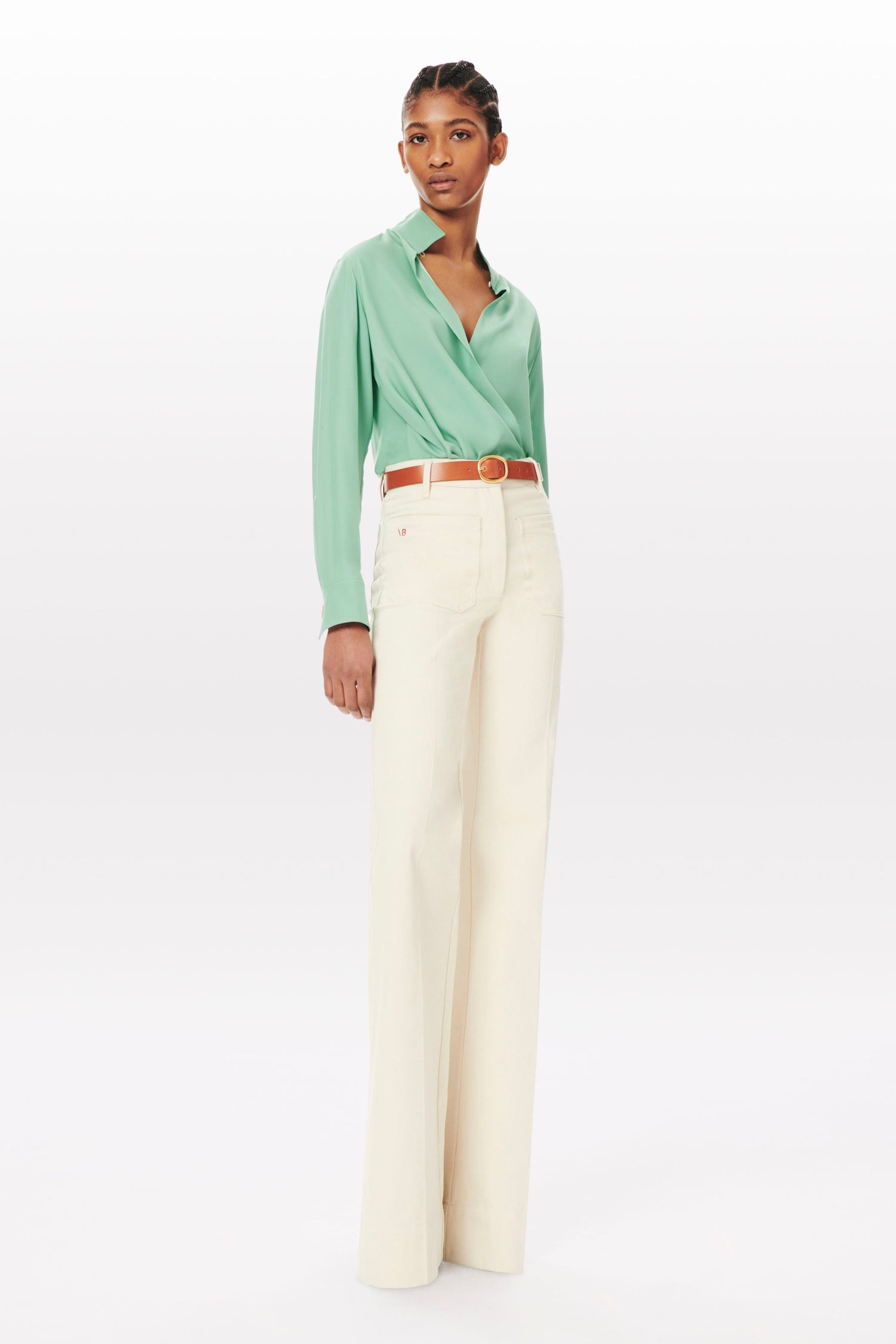 Drape Front Blouse in Spearmint