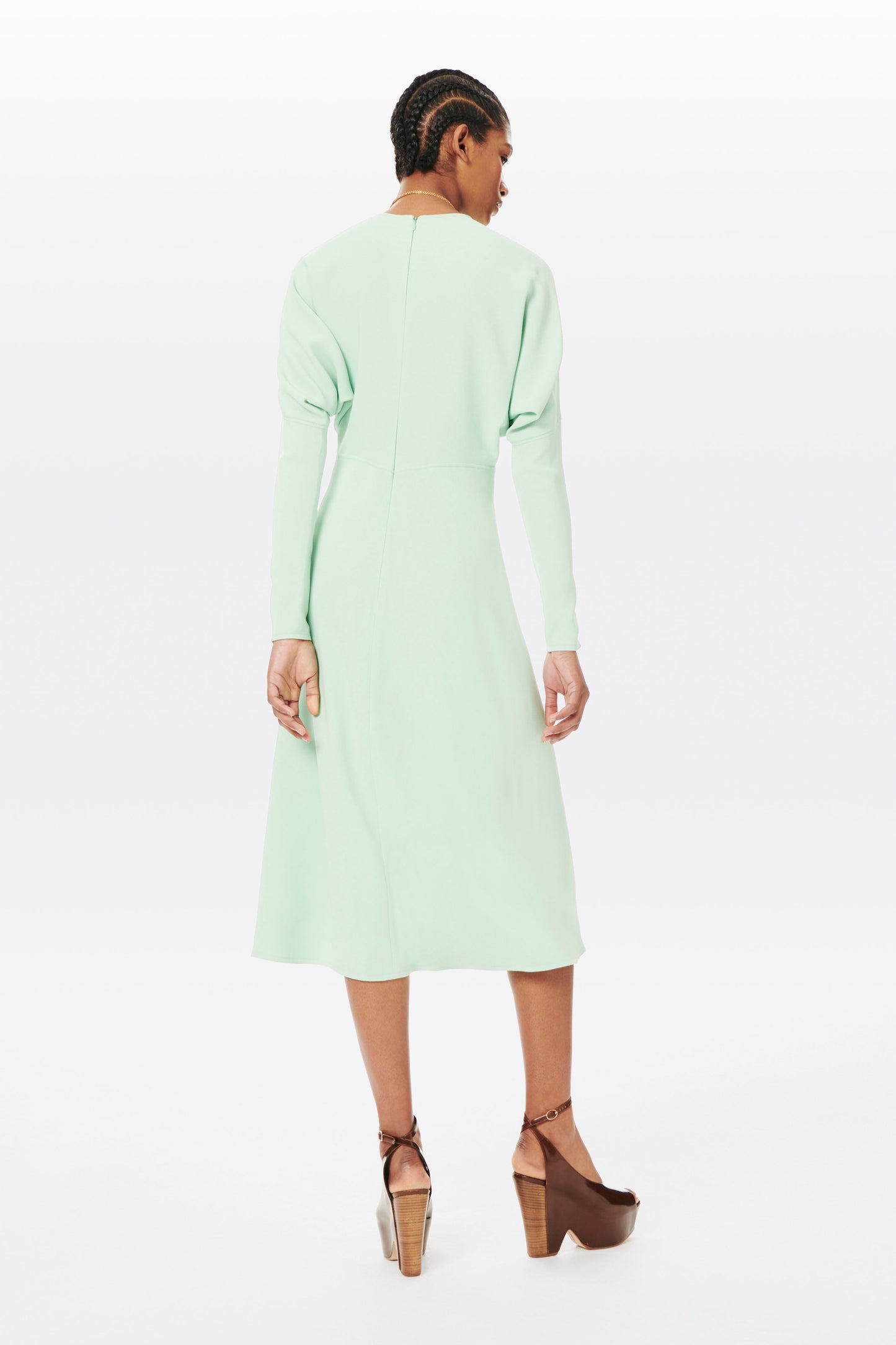 Dolman Sleeve Midi Dress in Peppermint