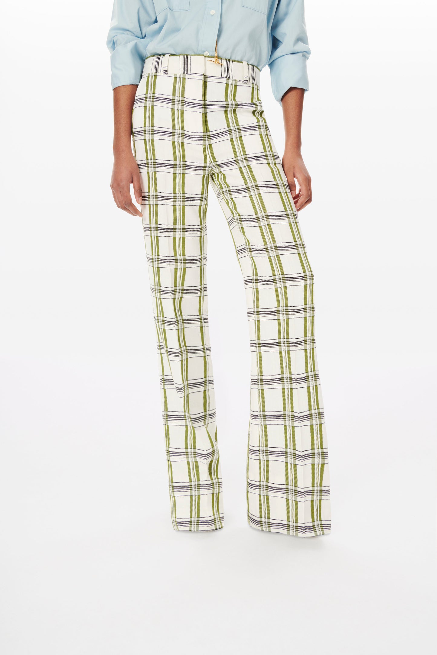 Relaxed Tailored Trouser in Off White, Navy and Khaki Check