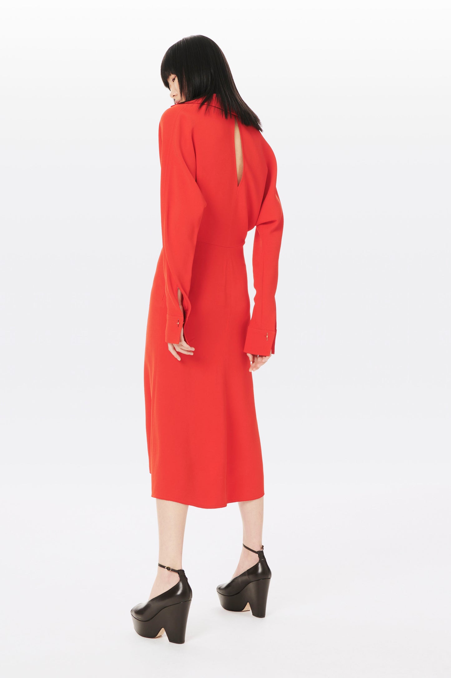 Wrap Front Midi Dress in Tomato