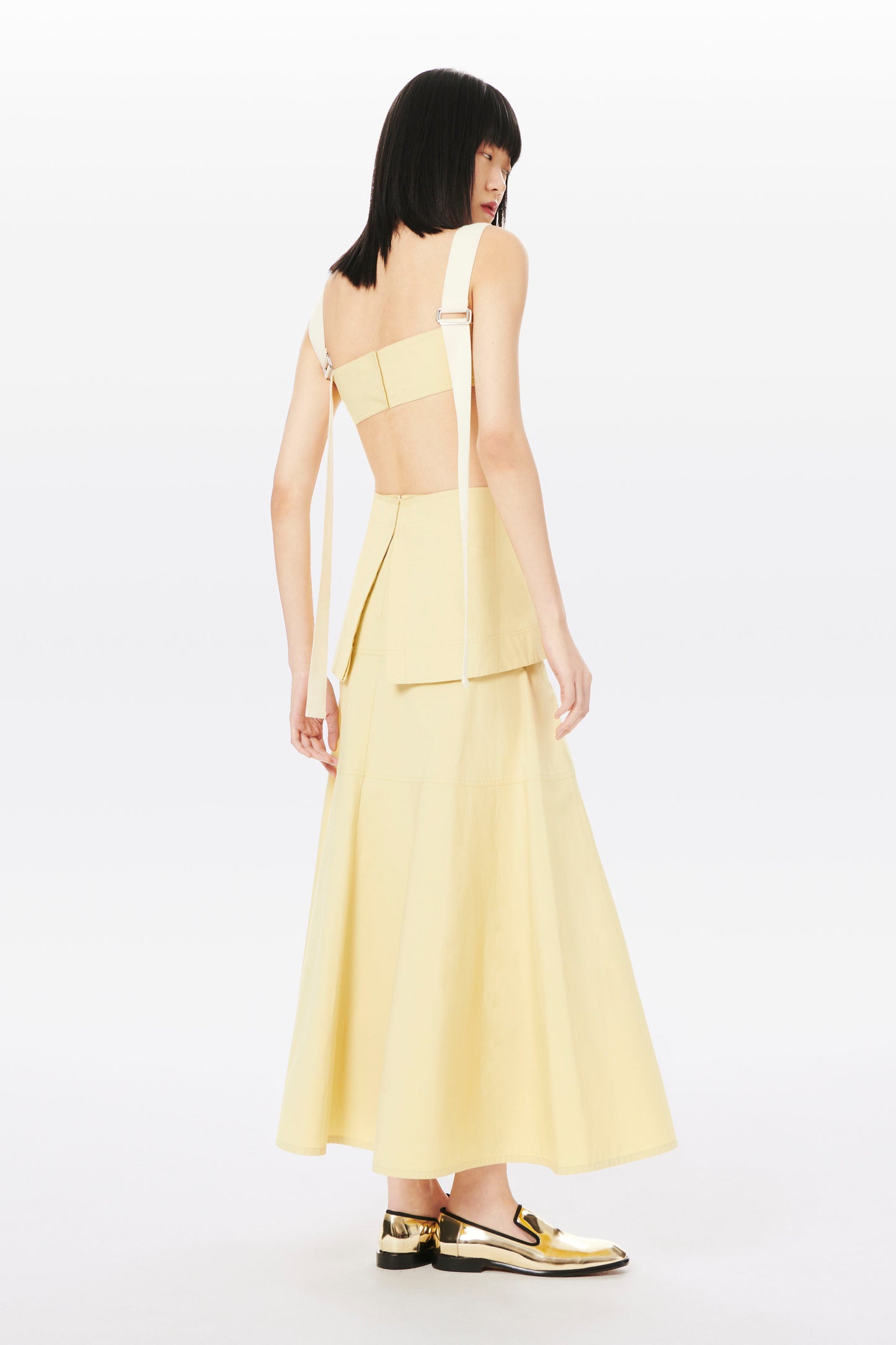 Panelled Maxi Skirt in Sand