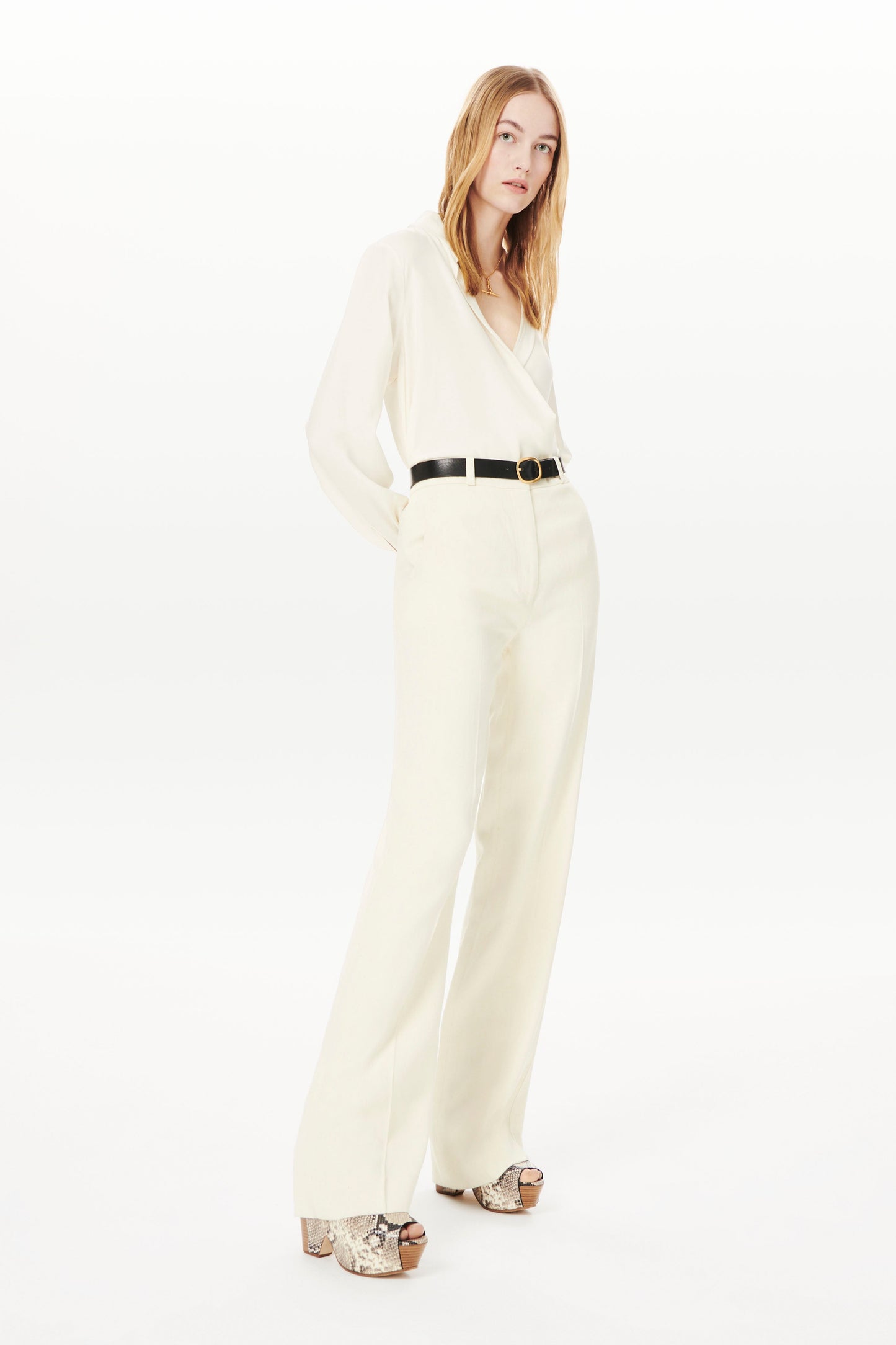 Relaxed Tailored Trouser in Off White