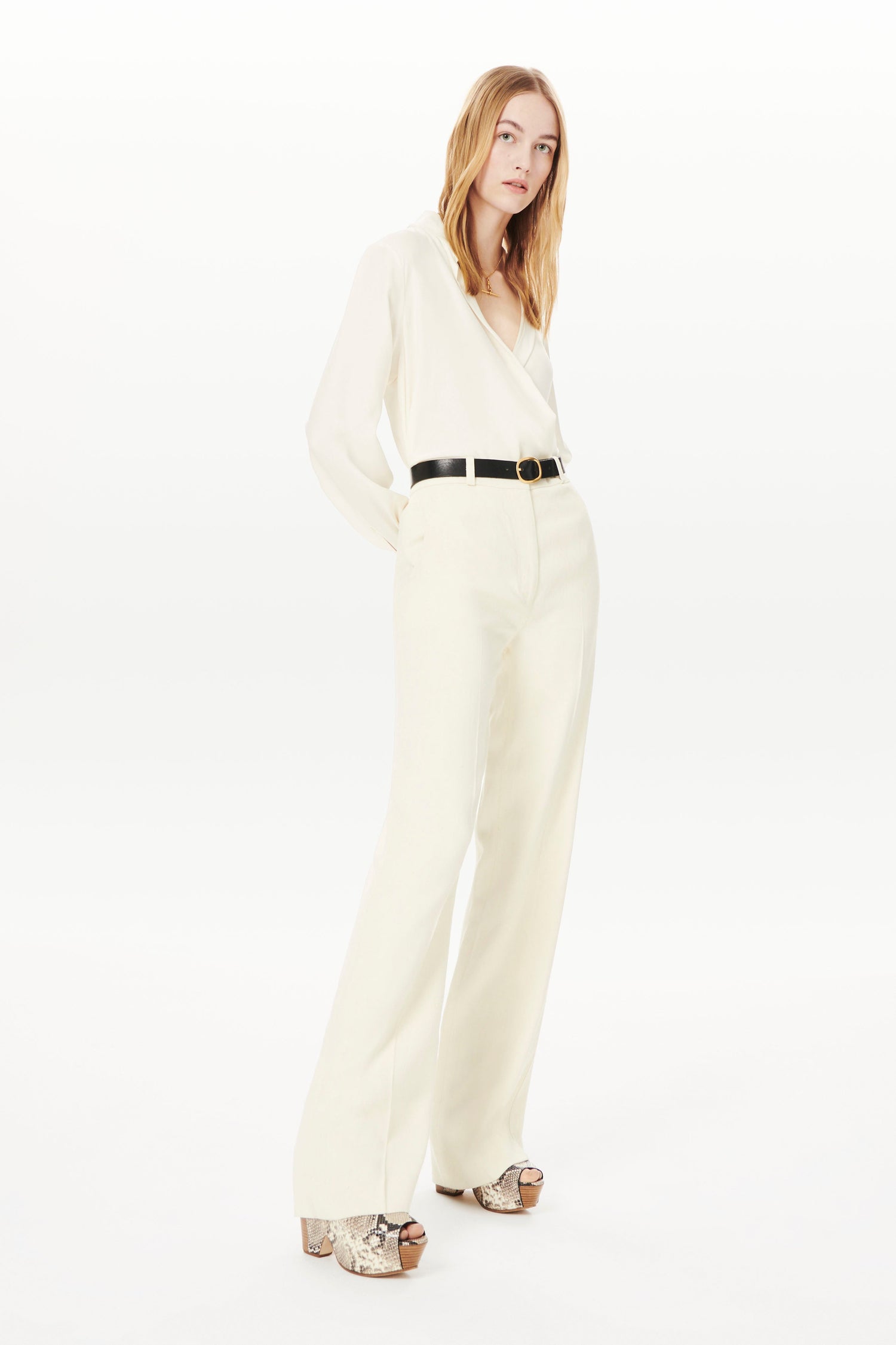 Relaxed Tailored Trouser in Off White