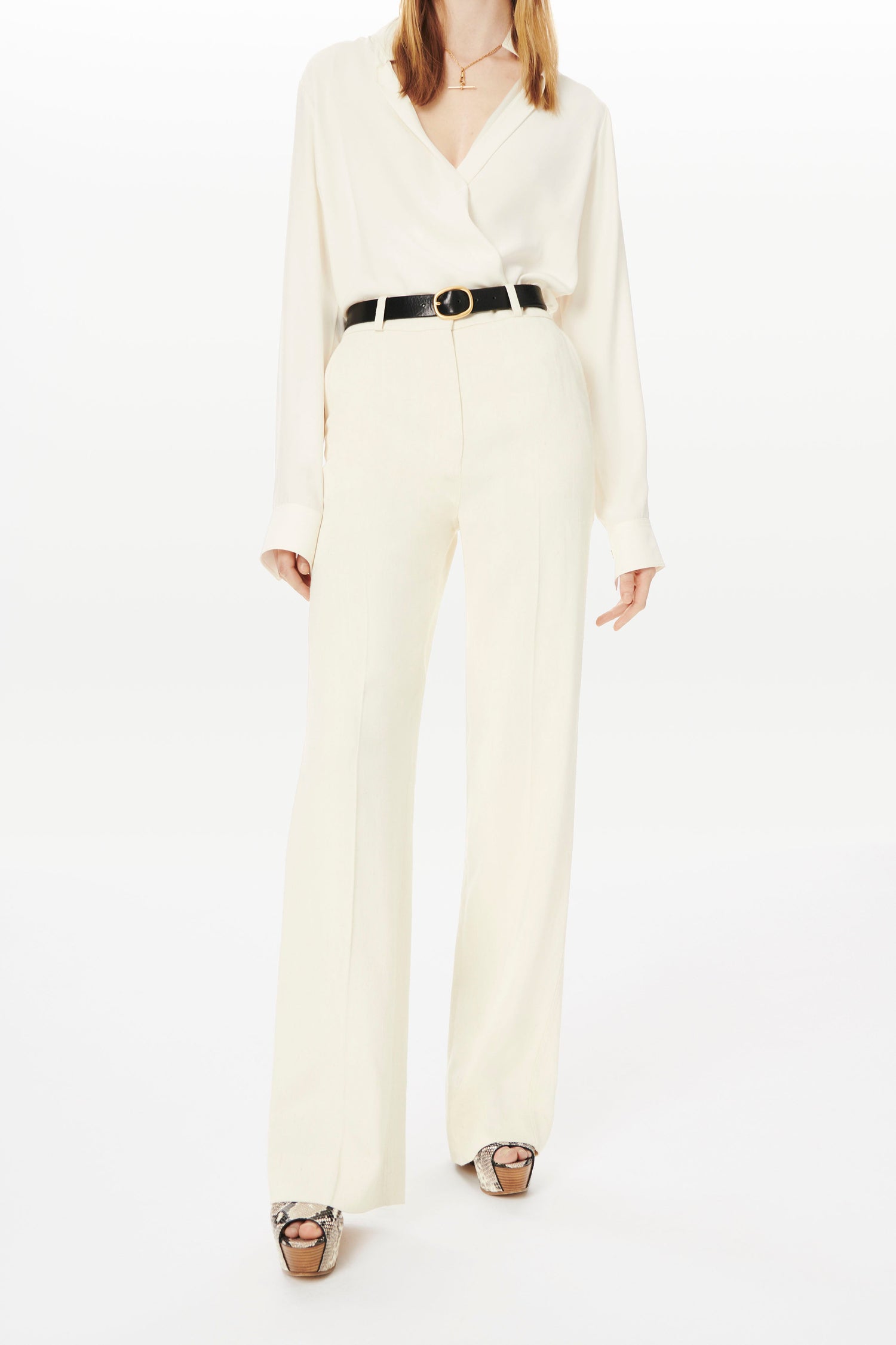 Relaxed Tailored Trouser in Off White