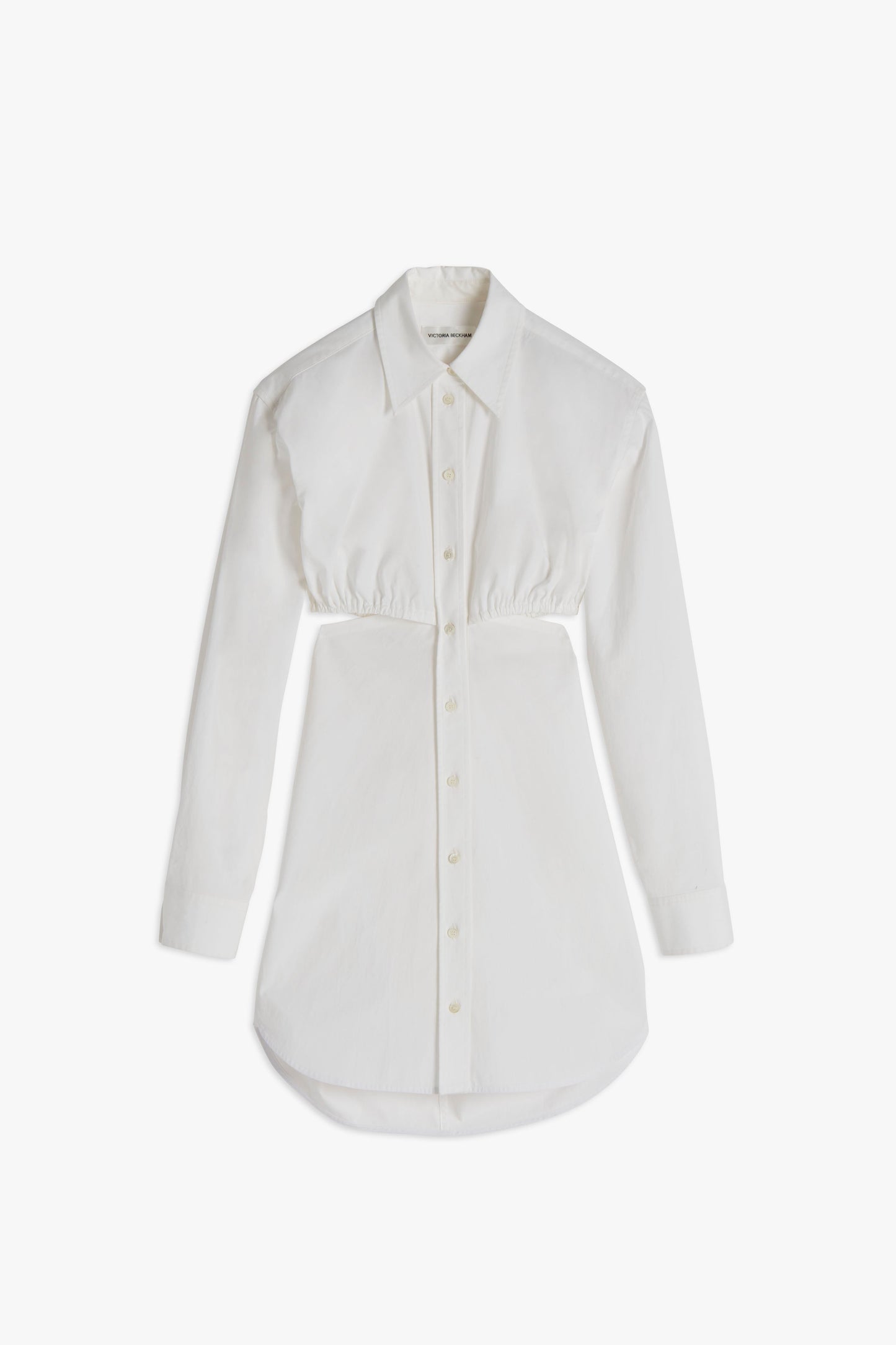 Open Back Mini Shirt Dress in White