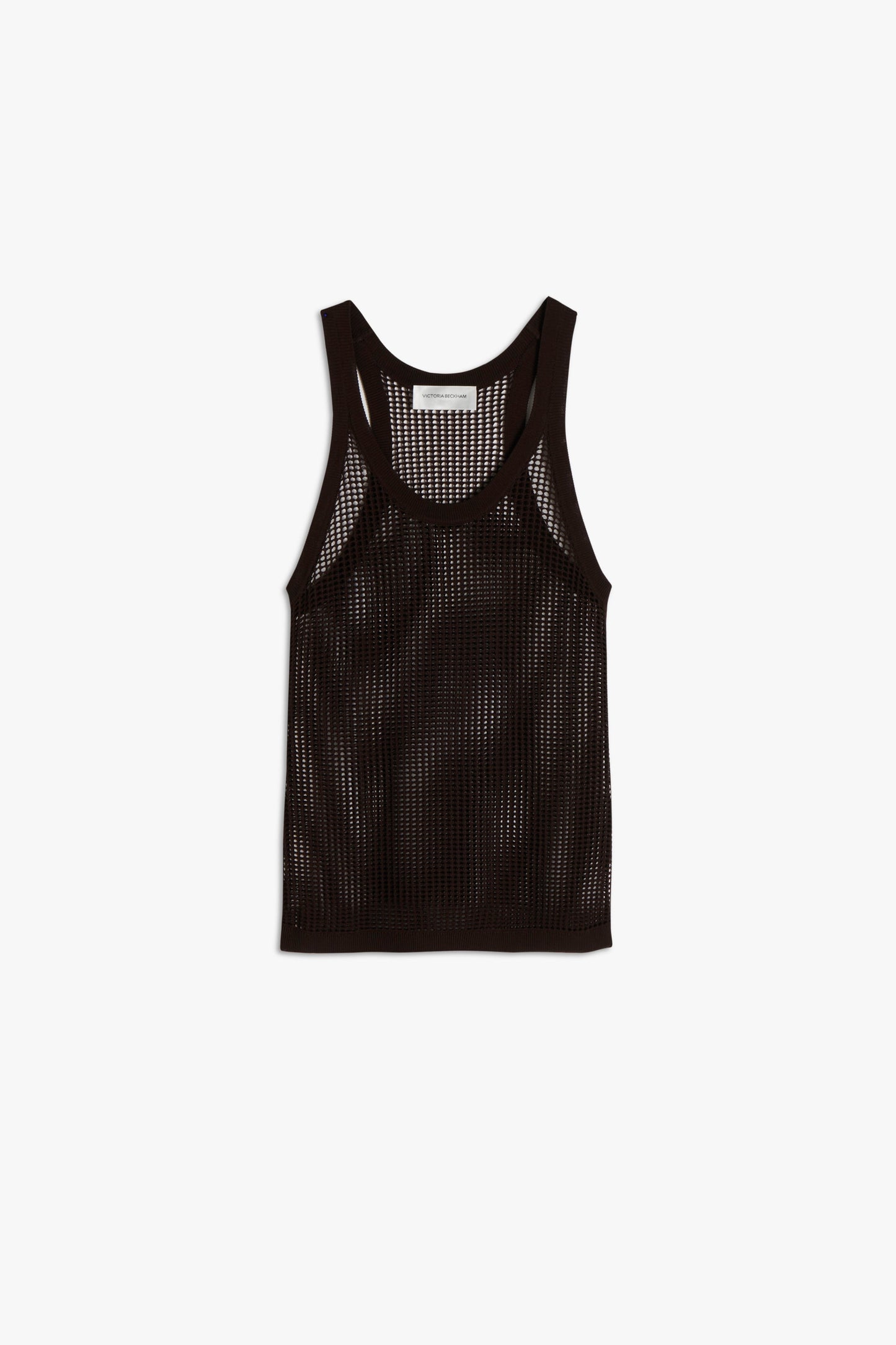 Scoop Neck String Vest in Dark Brown