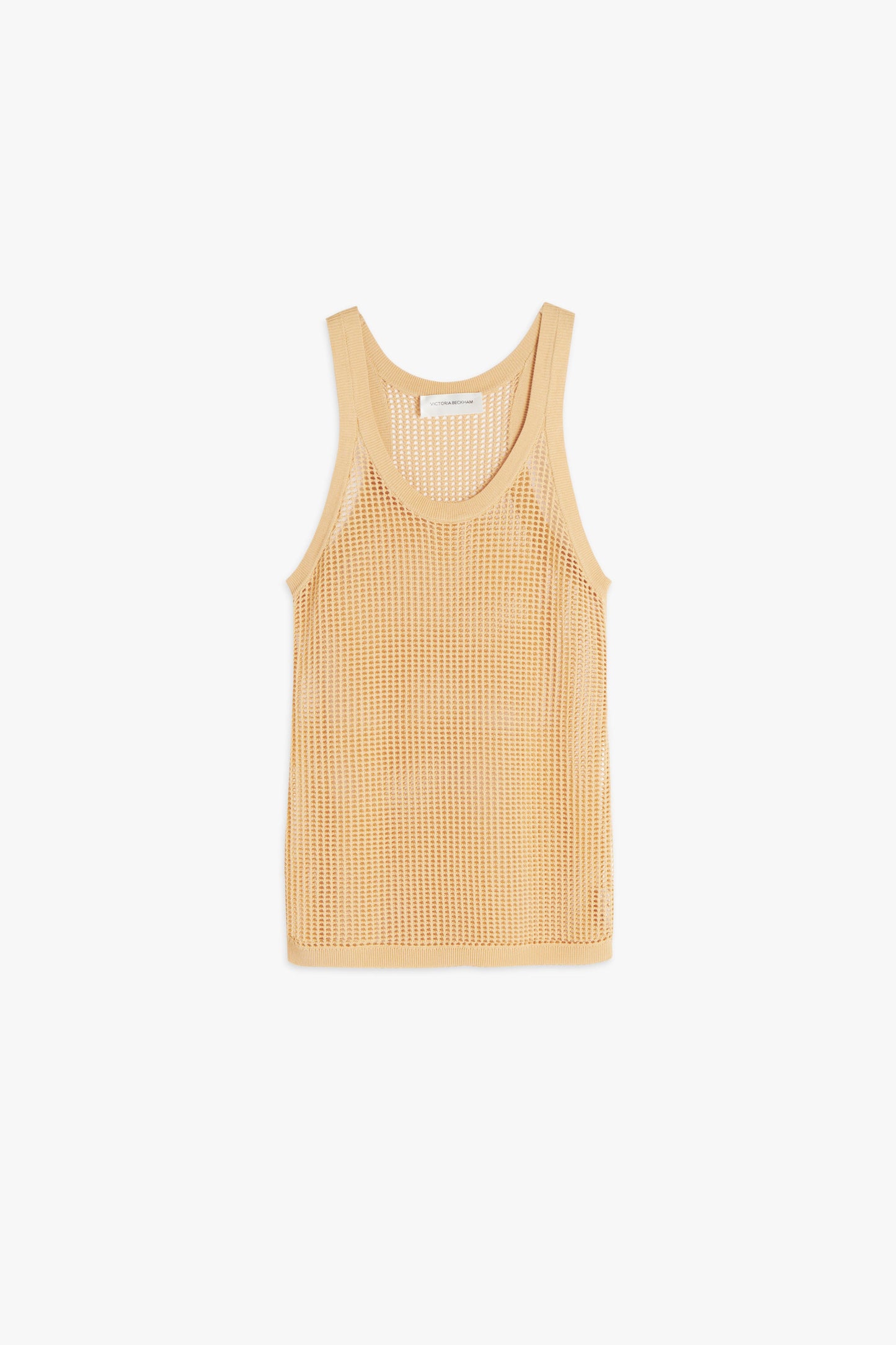 Scoop Neck String Vest in Caramel