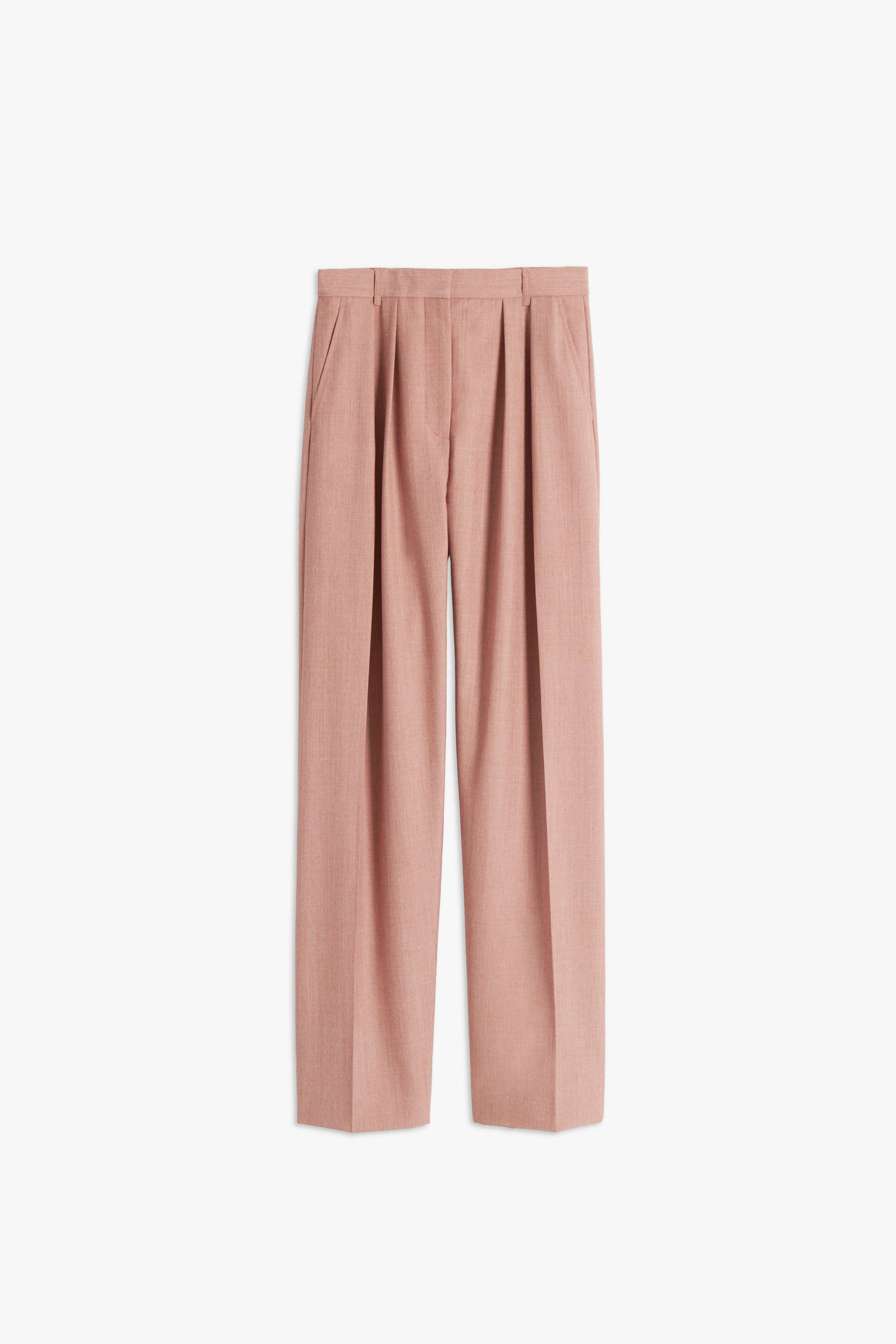 Double Pleat Slouch Trouser in Peach