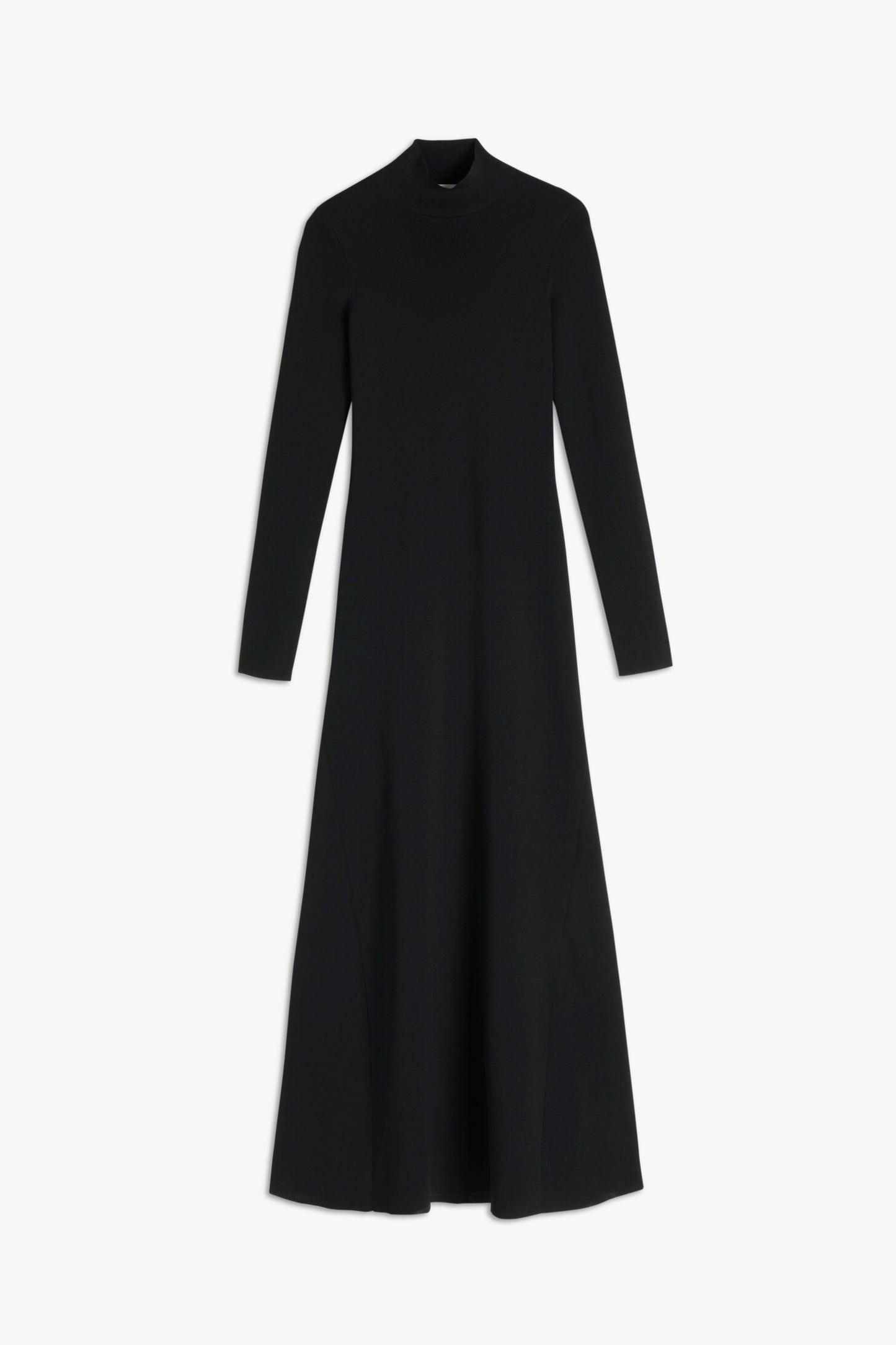 Open Back Long Sleeve Maxi Dress in Black