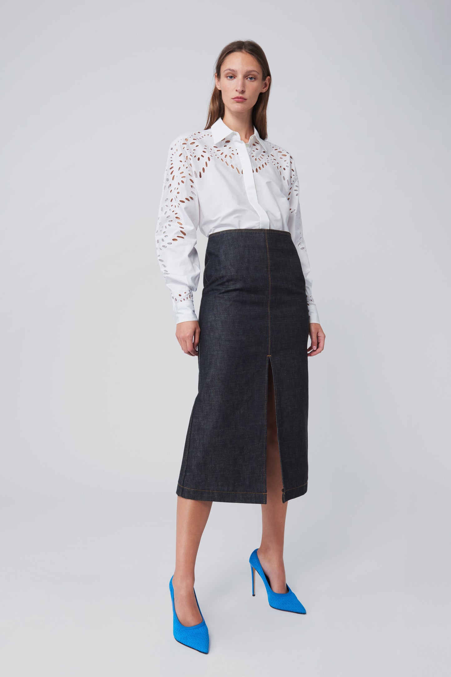 Broderie Anglaise Shirt in White