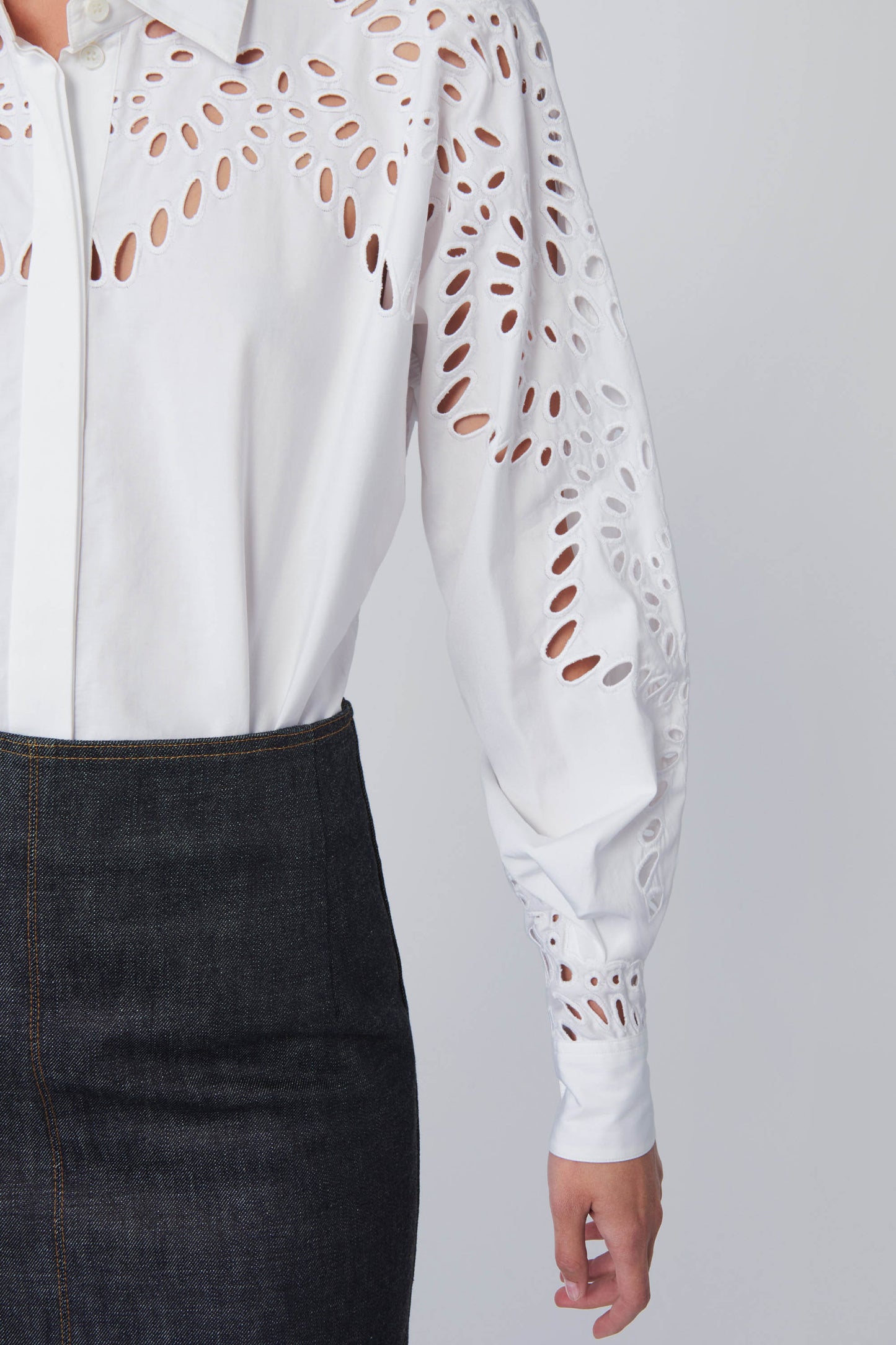 Broderie Anglaise Shirt in White