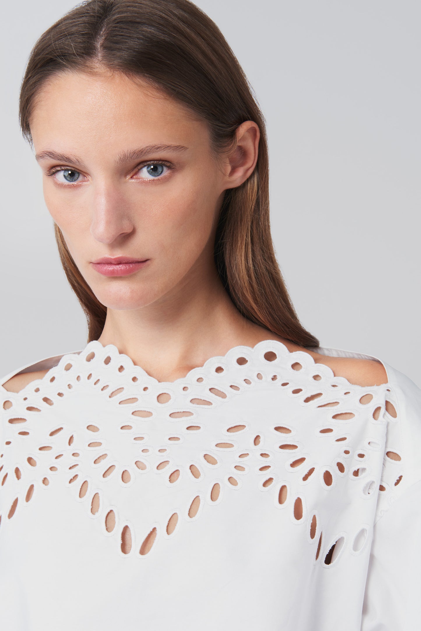 Broderie Anglaise Top in White