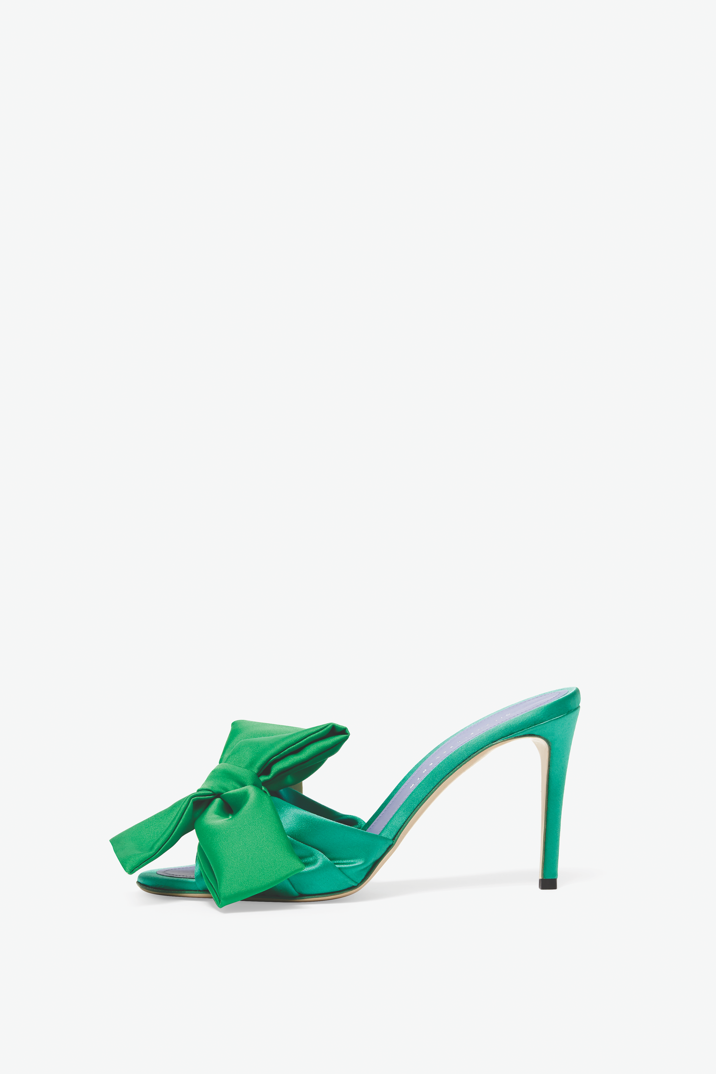 Bianca 90MM Satin Mules In Jade Green
