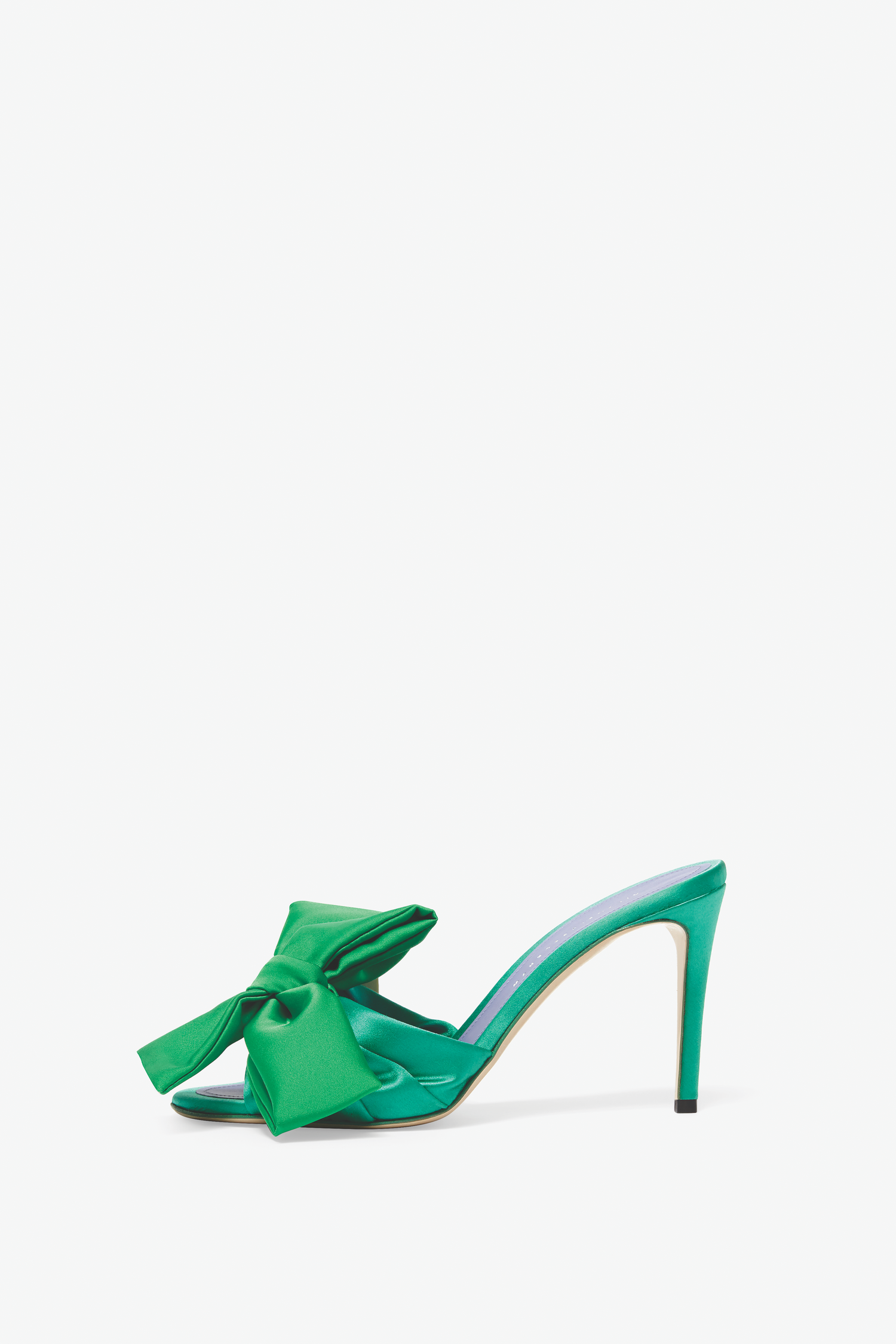 Bianca 90MM Satin Mules In Jade Green