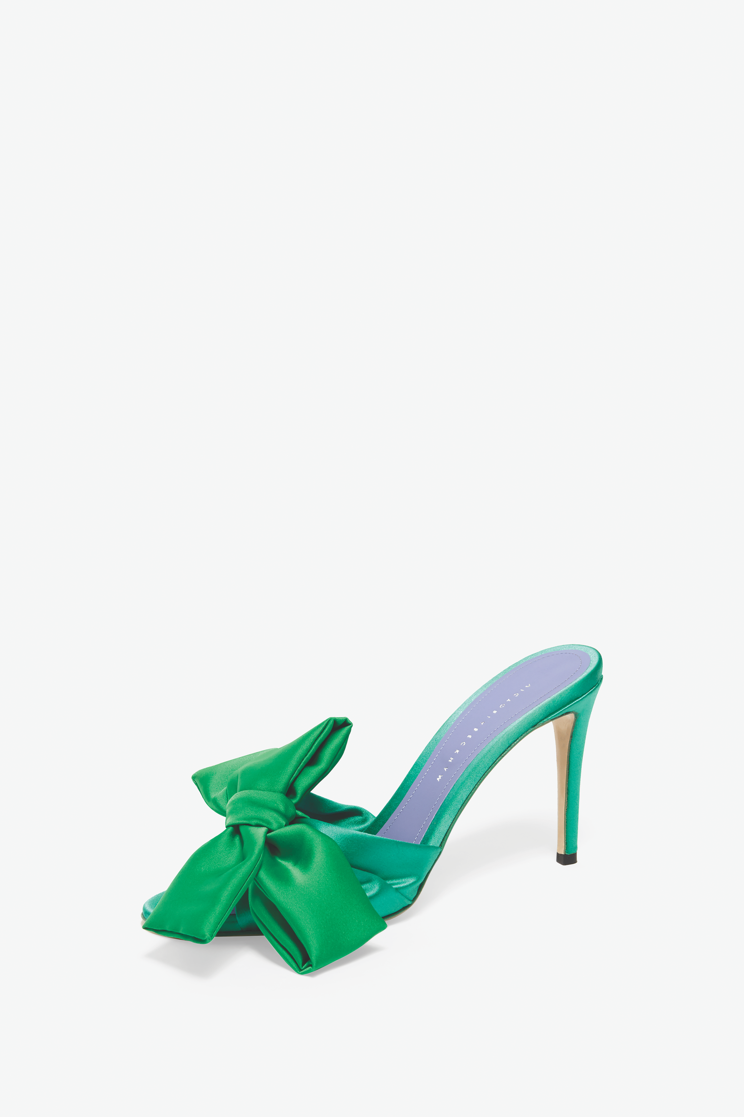 Bianca 90MM Satin Mules In Jade Green