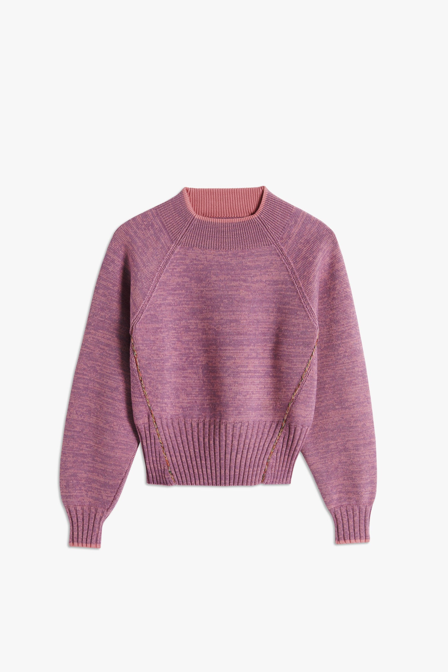 VB x Woolmark Square Neck Jumper in Lilac & Pink