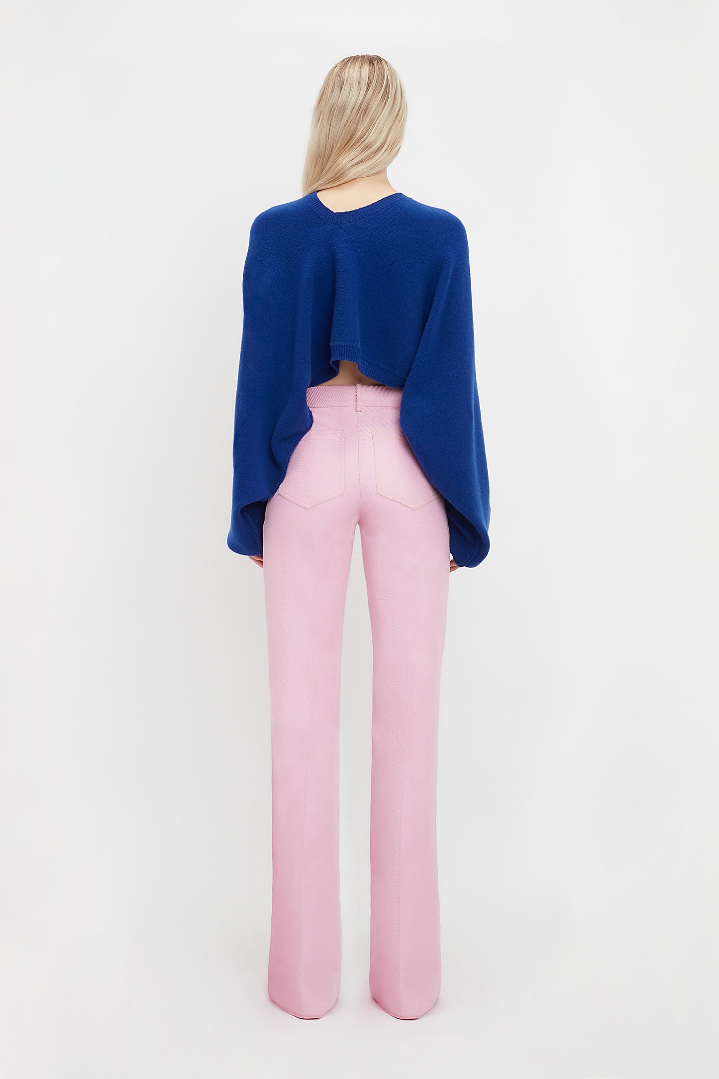 Asymmetric Cropped Jumper In Cobalt