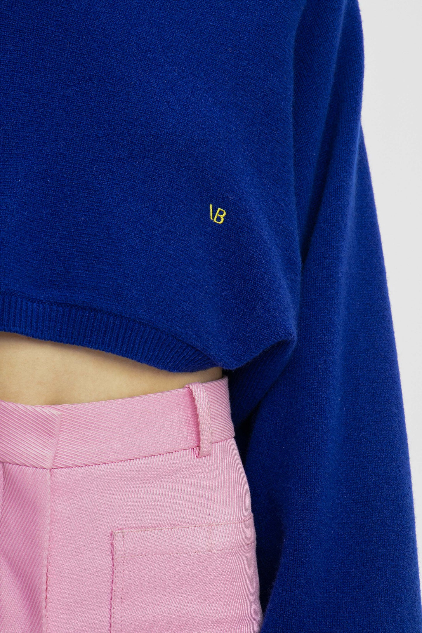 Asymmetric Cropped Jumper In Cobalt