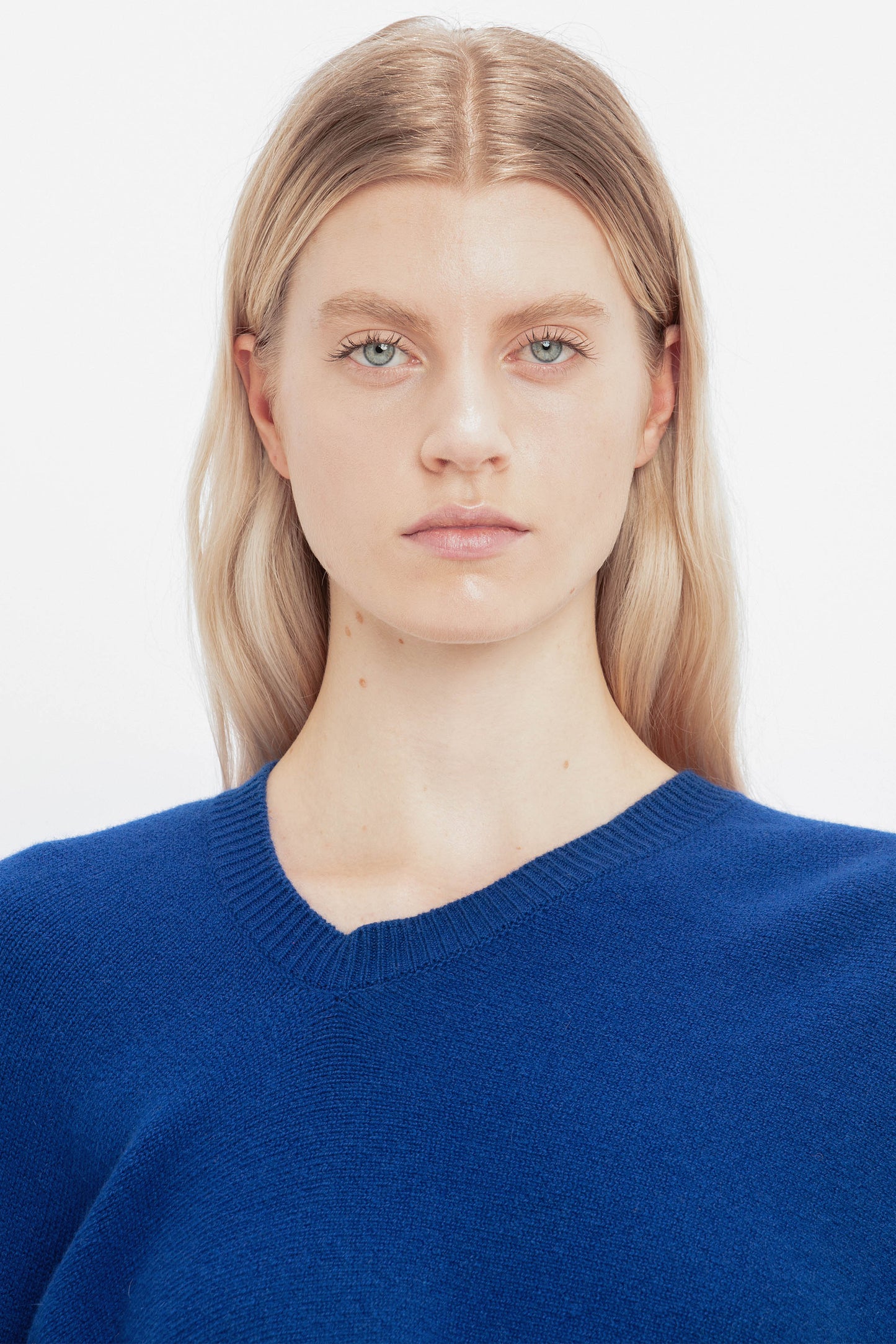 Asymmetric Cropped Jumper In Cobalt