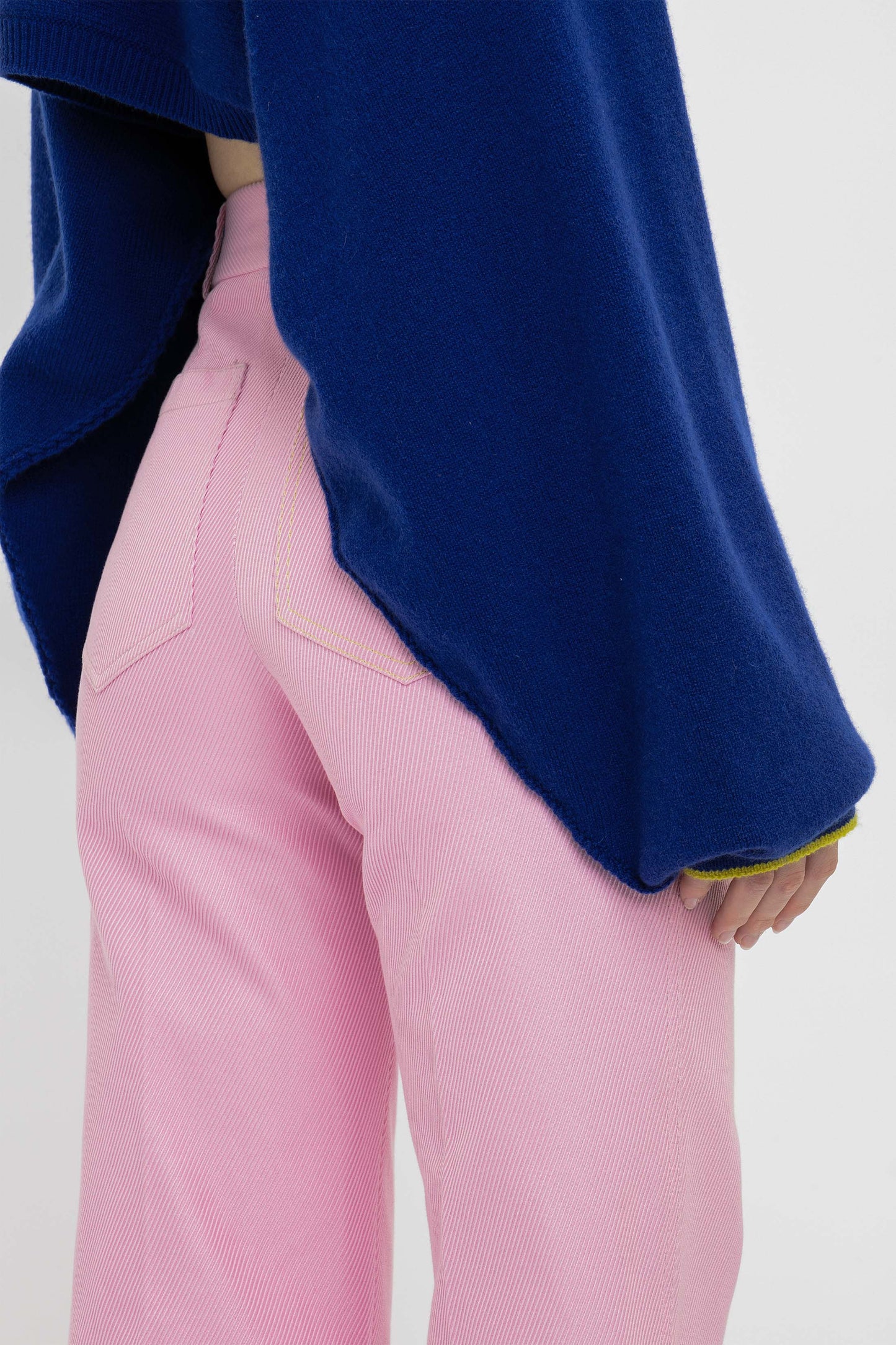Asymmetric Cropped Jumper In Cobalt
