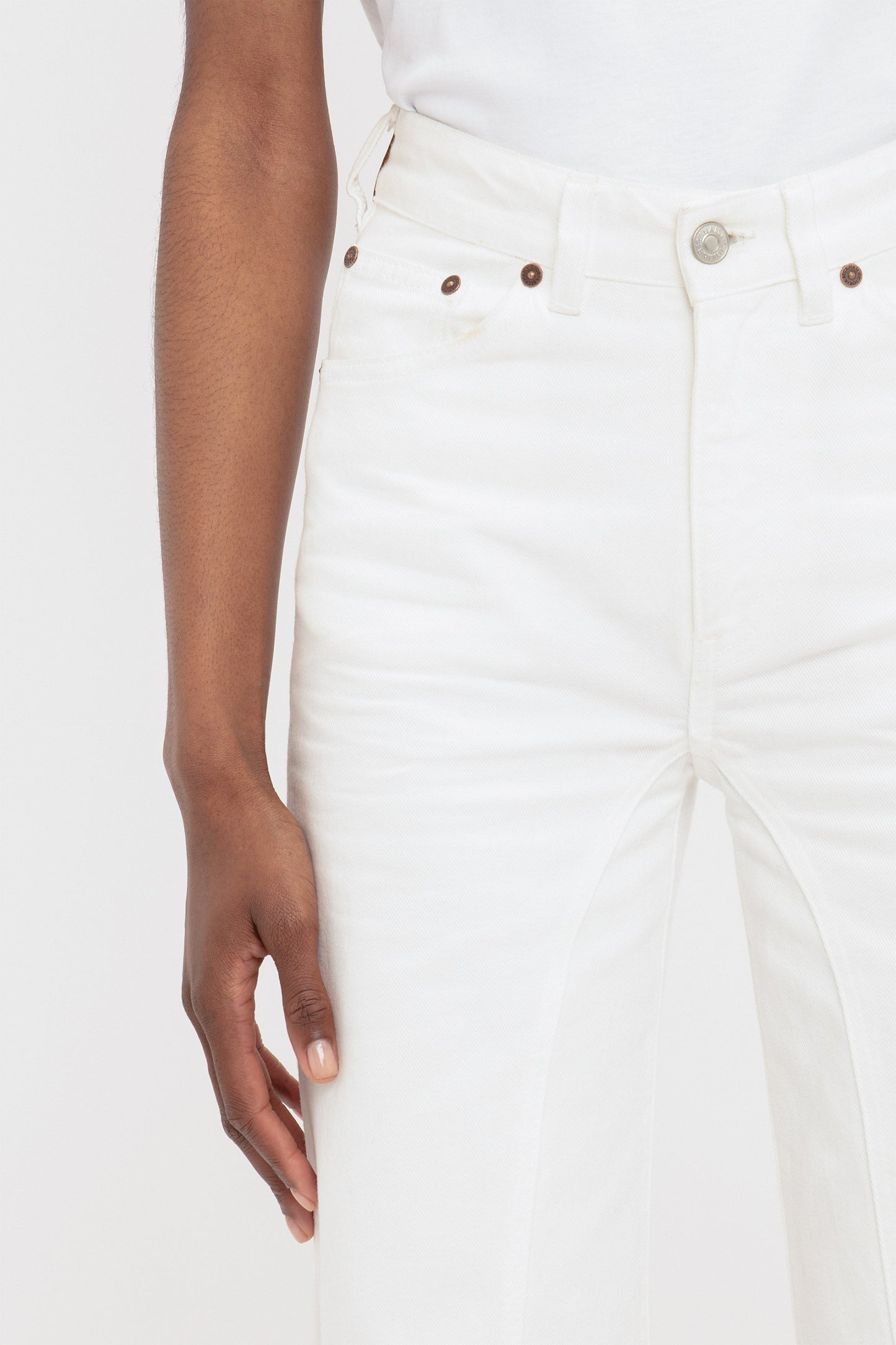 Bianca High Waisted Straight Leg Jean In White