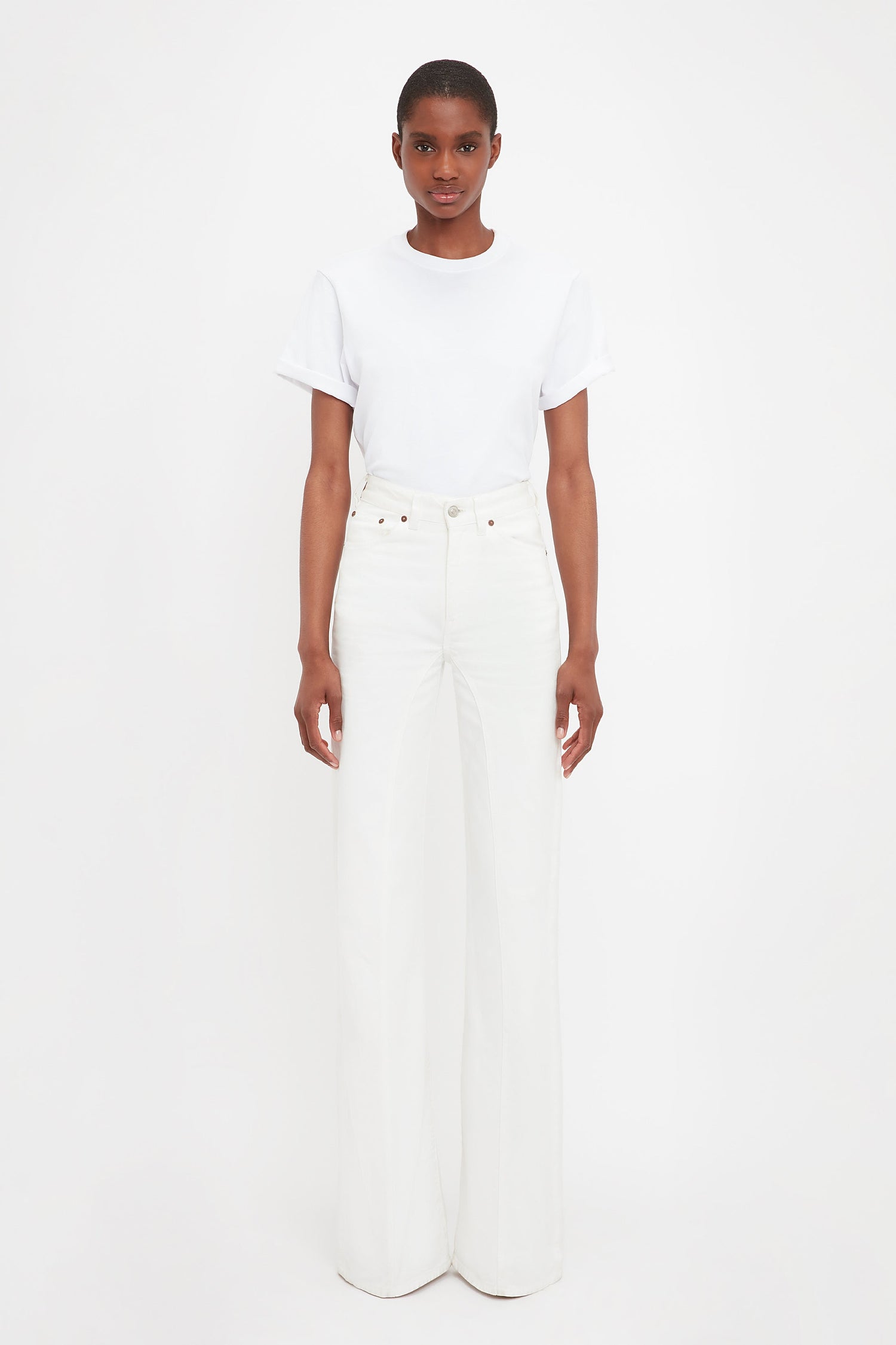 Bianca High Waisted Straight Leg Jean In White