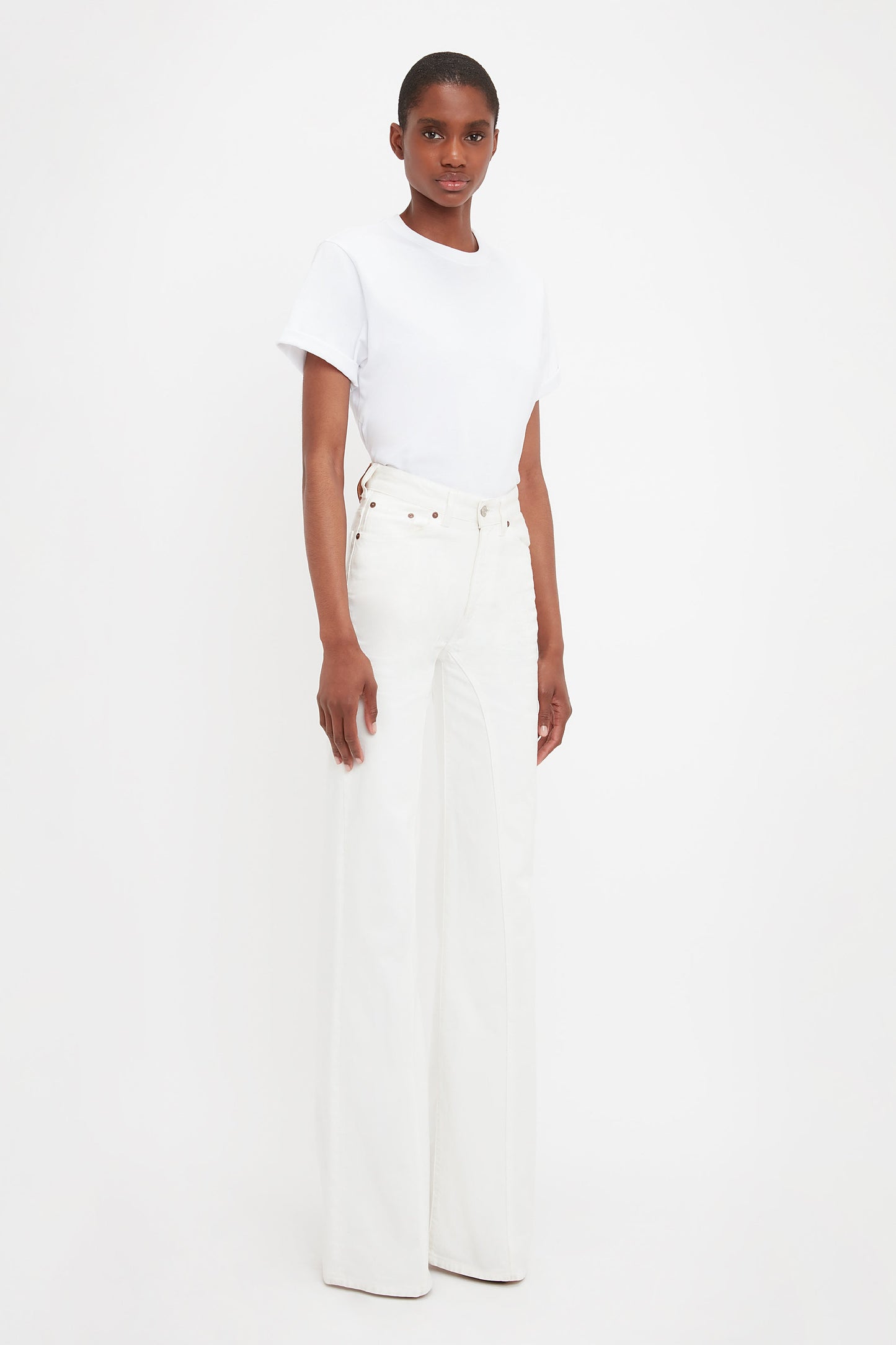 Bianca High Waisted Straight Leg Jean In White