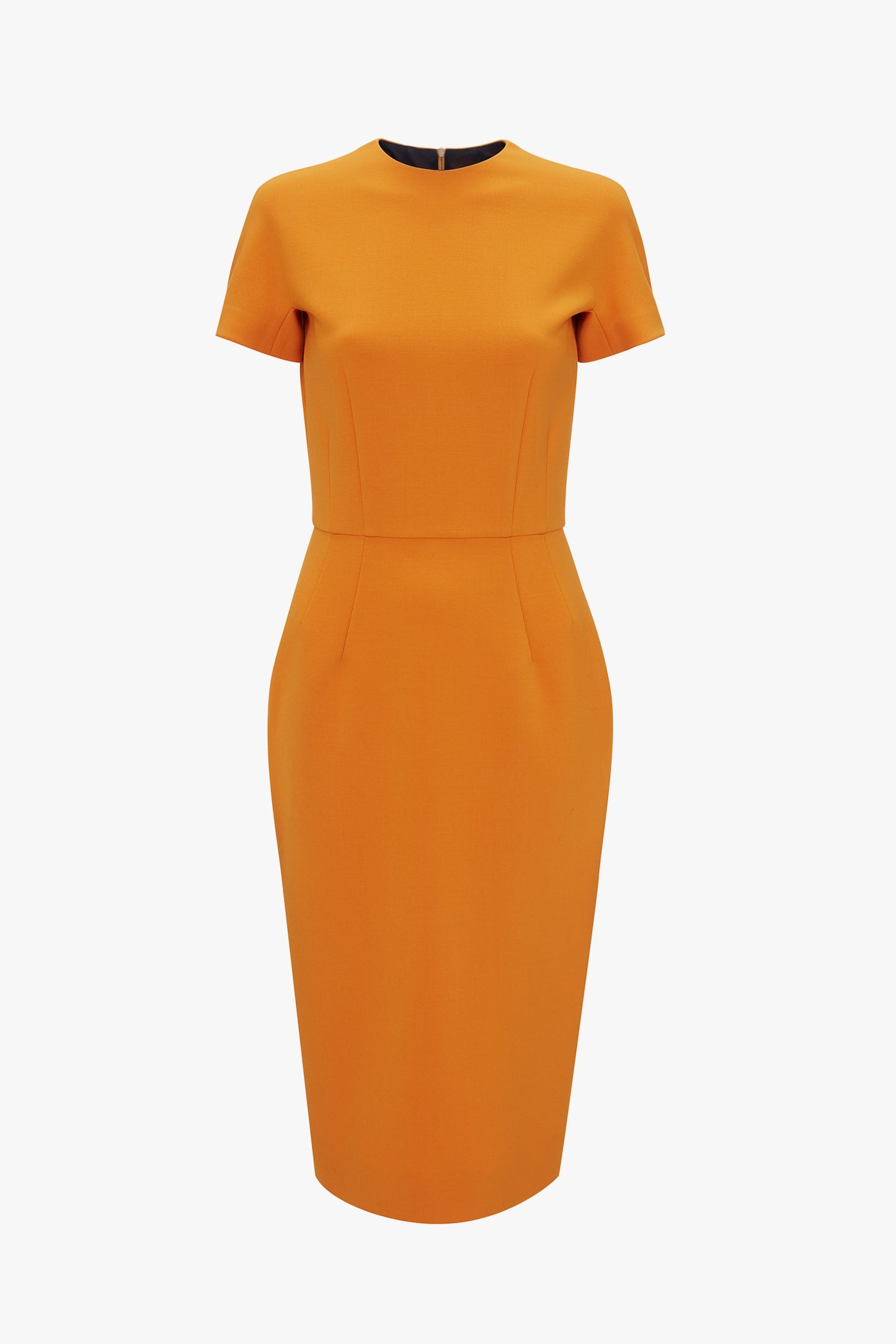 Dart Detail Fitted T-Shirt Dress In Mandarin