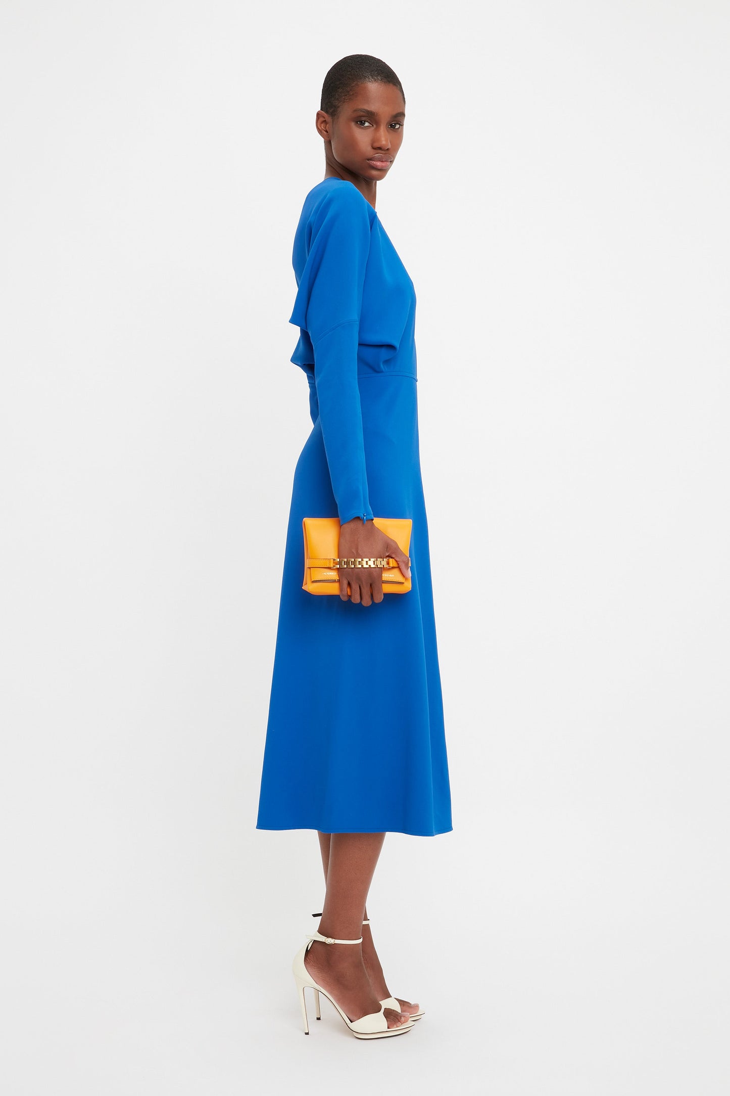 Dolman Midi Dress In Bright Blue