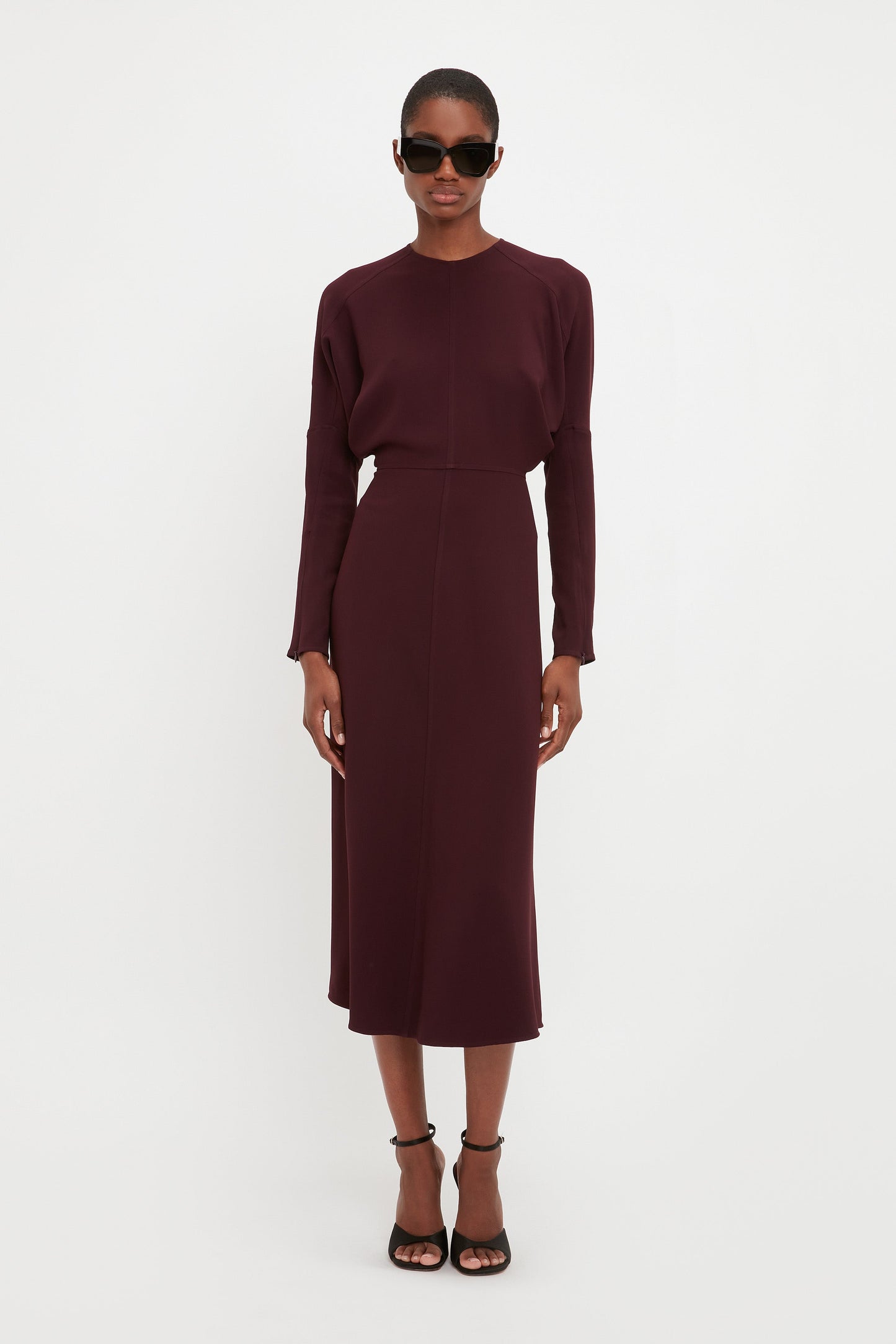Dolman Midi Dress In Rosewood