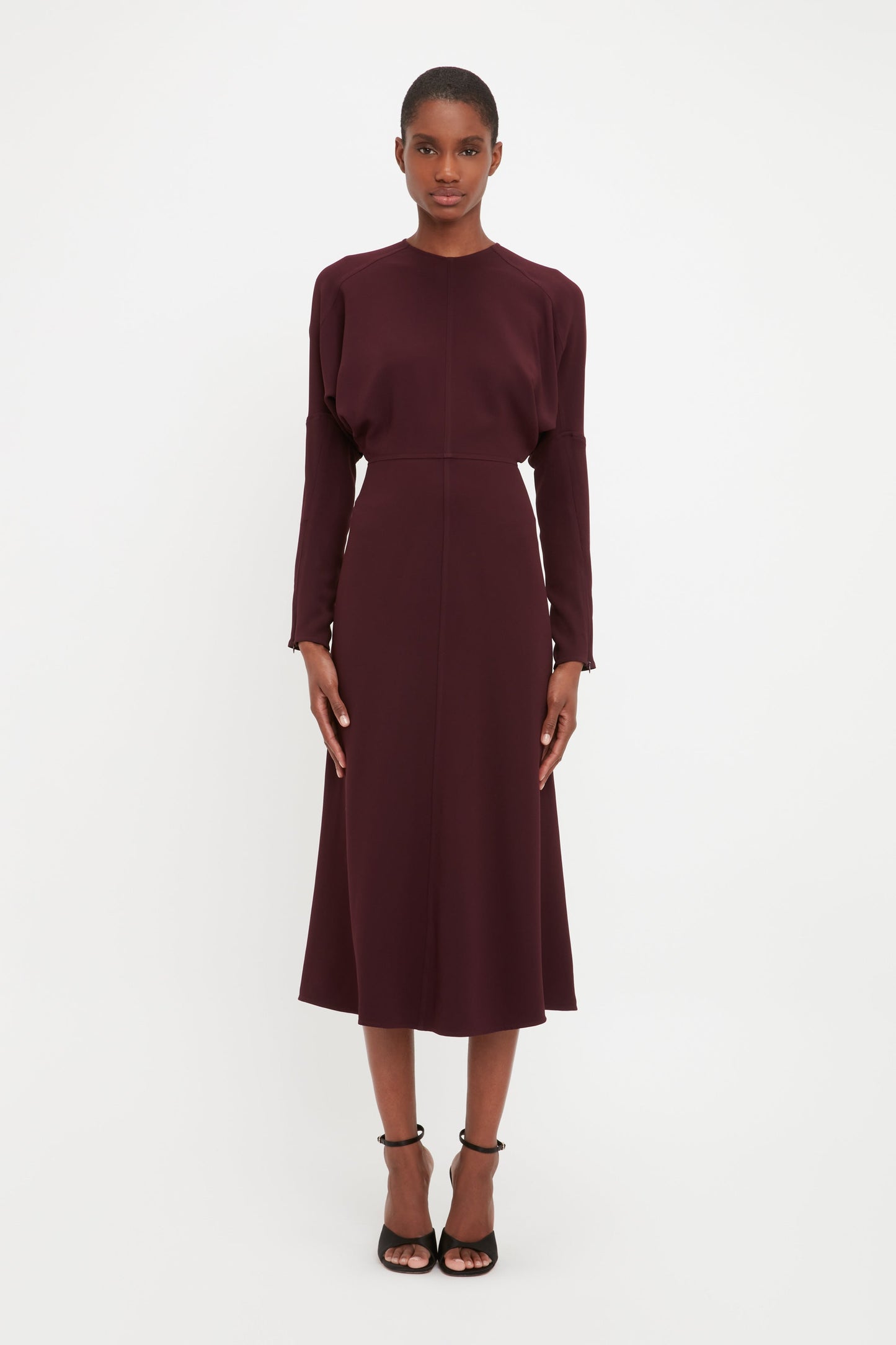 Dolman Midi Dress In Rosewood