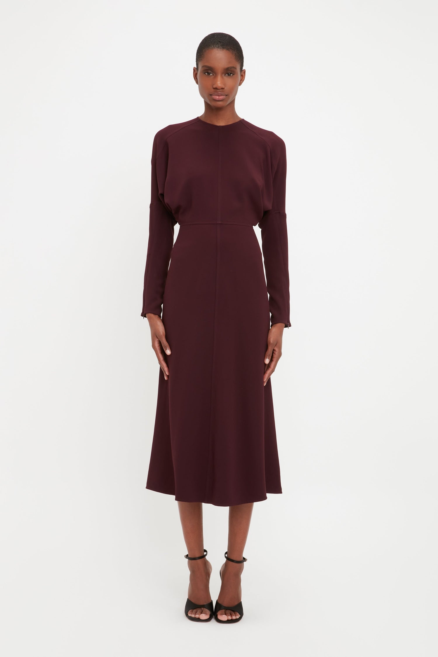 Dolman Midi Dress In Rosewood