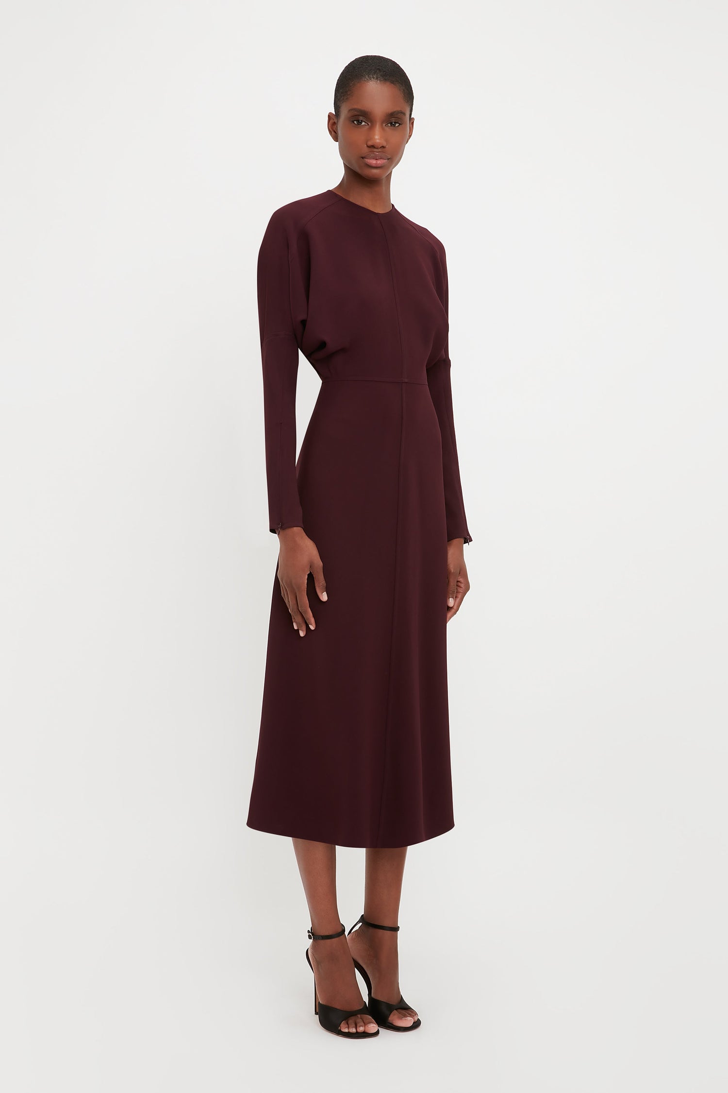 Dolman Midi Dress In Rosewood
