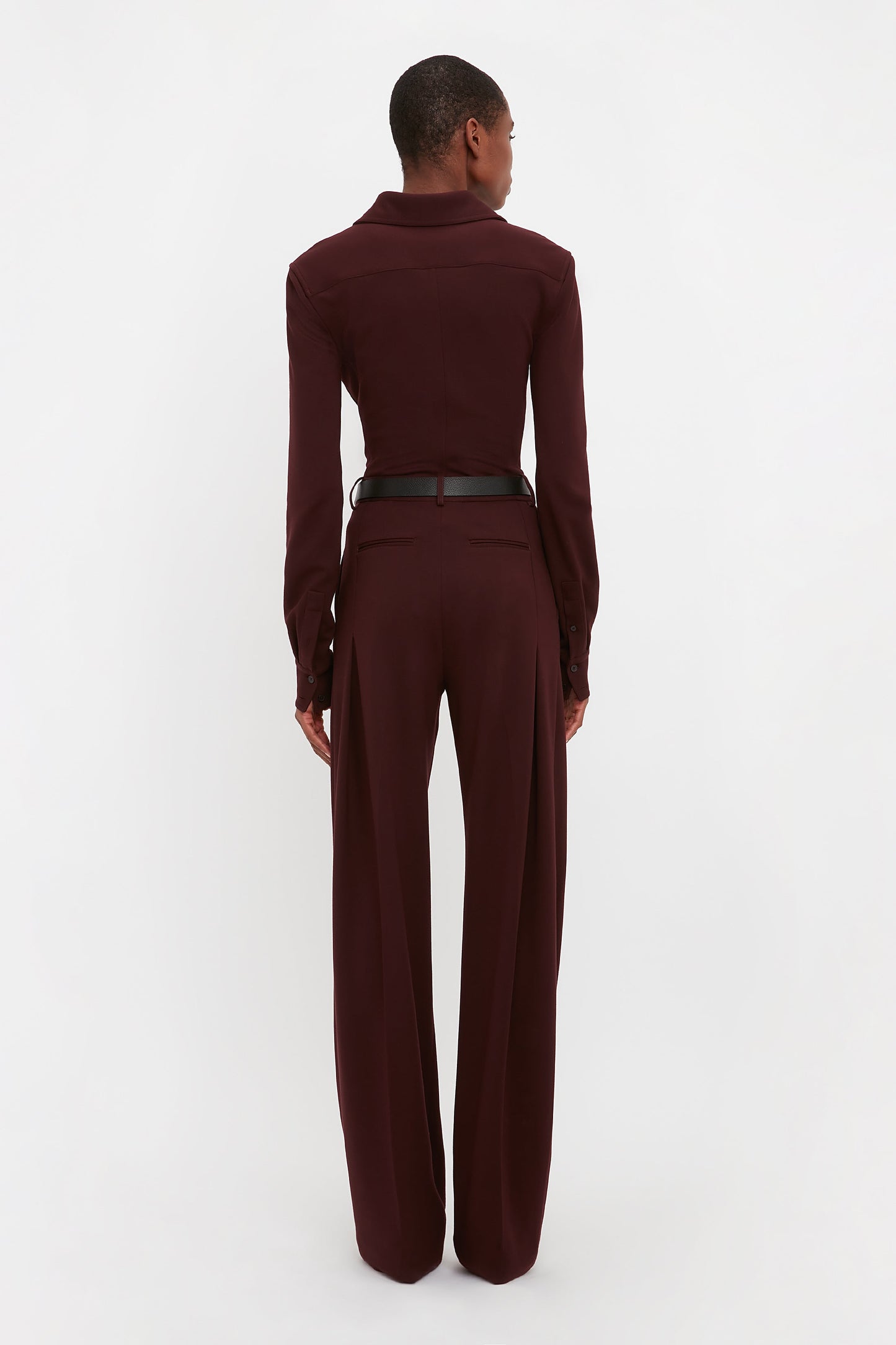 Front Pleat Trousers In Rosewood