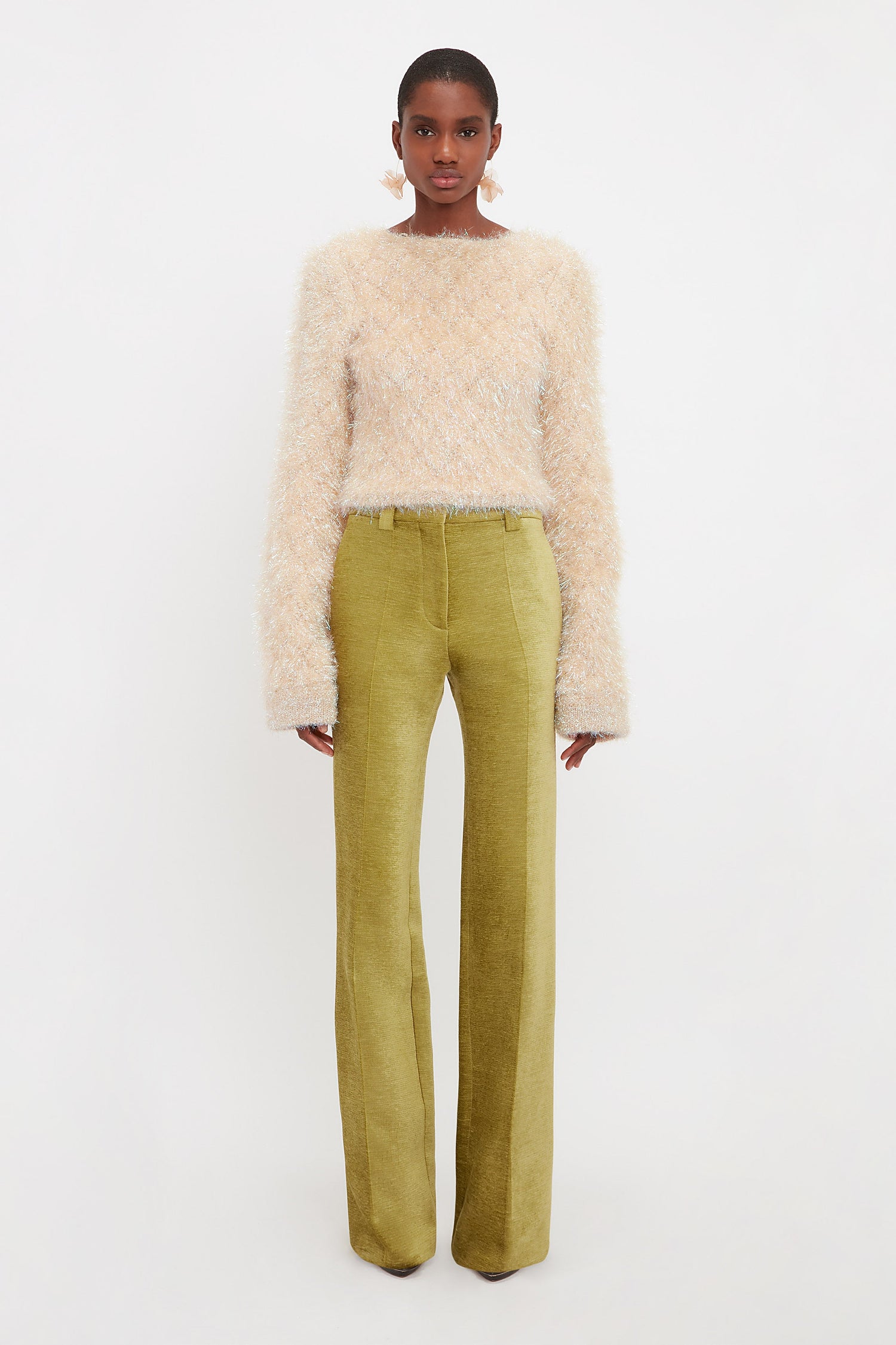 Tailored Straight Leg Trouser In Moss Green