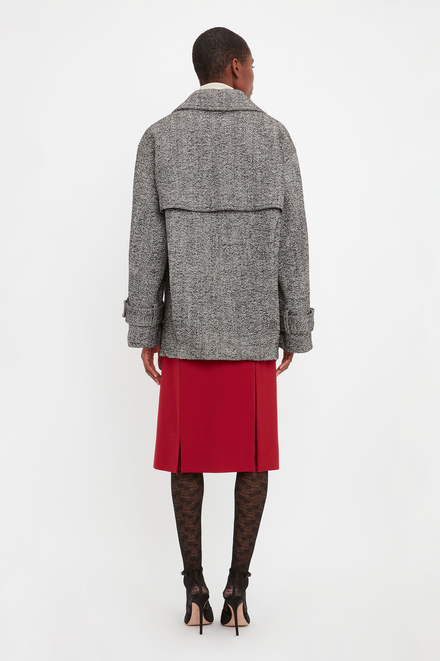 Oversized Pea Coat In Monochrome