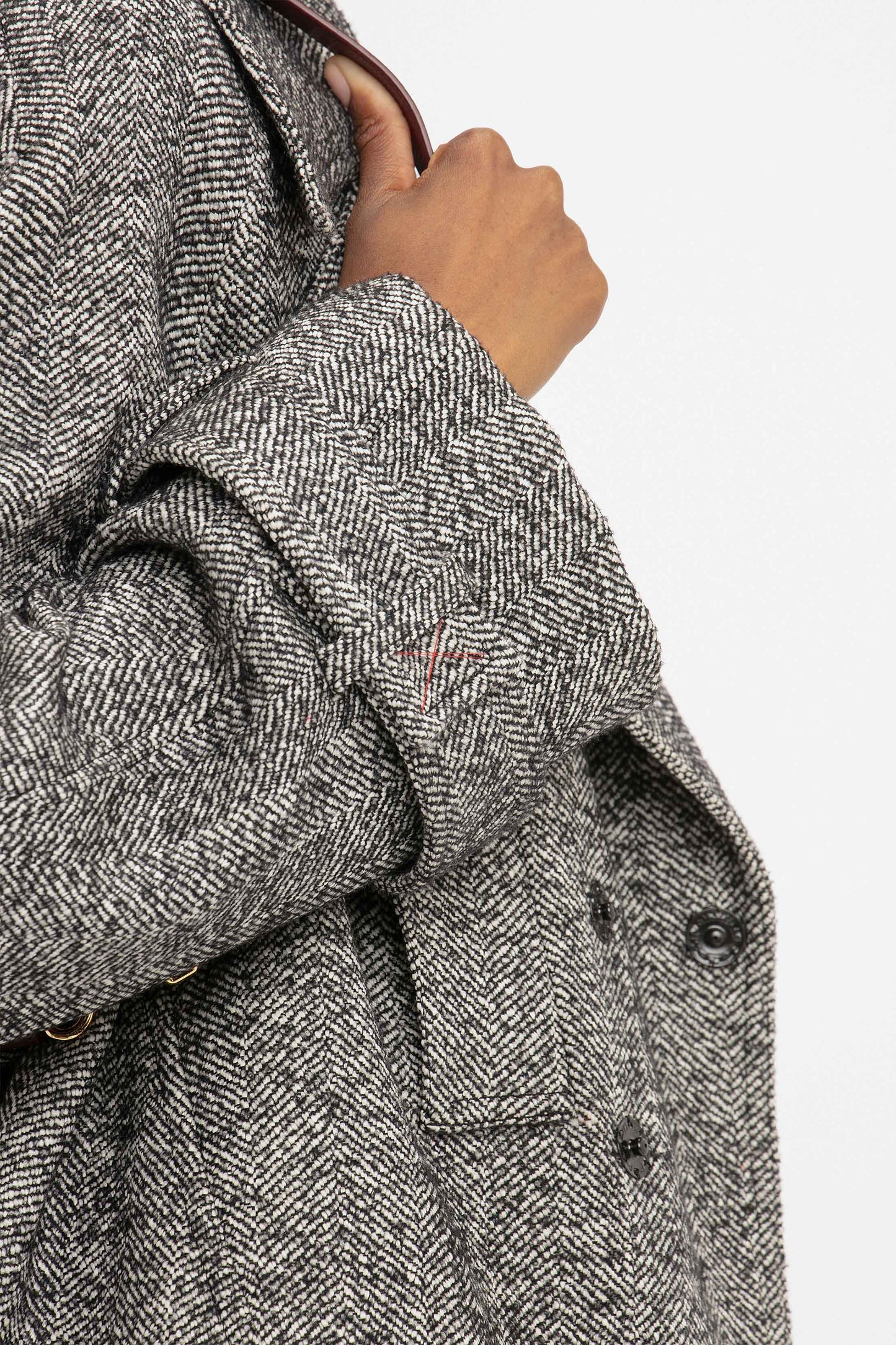Oversized Pea Coat In Monochrome