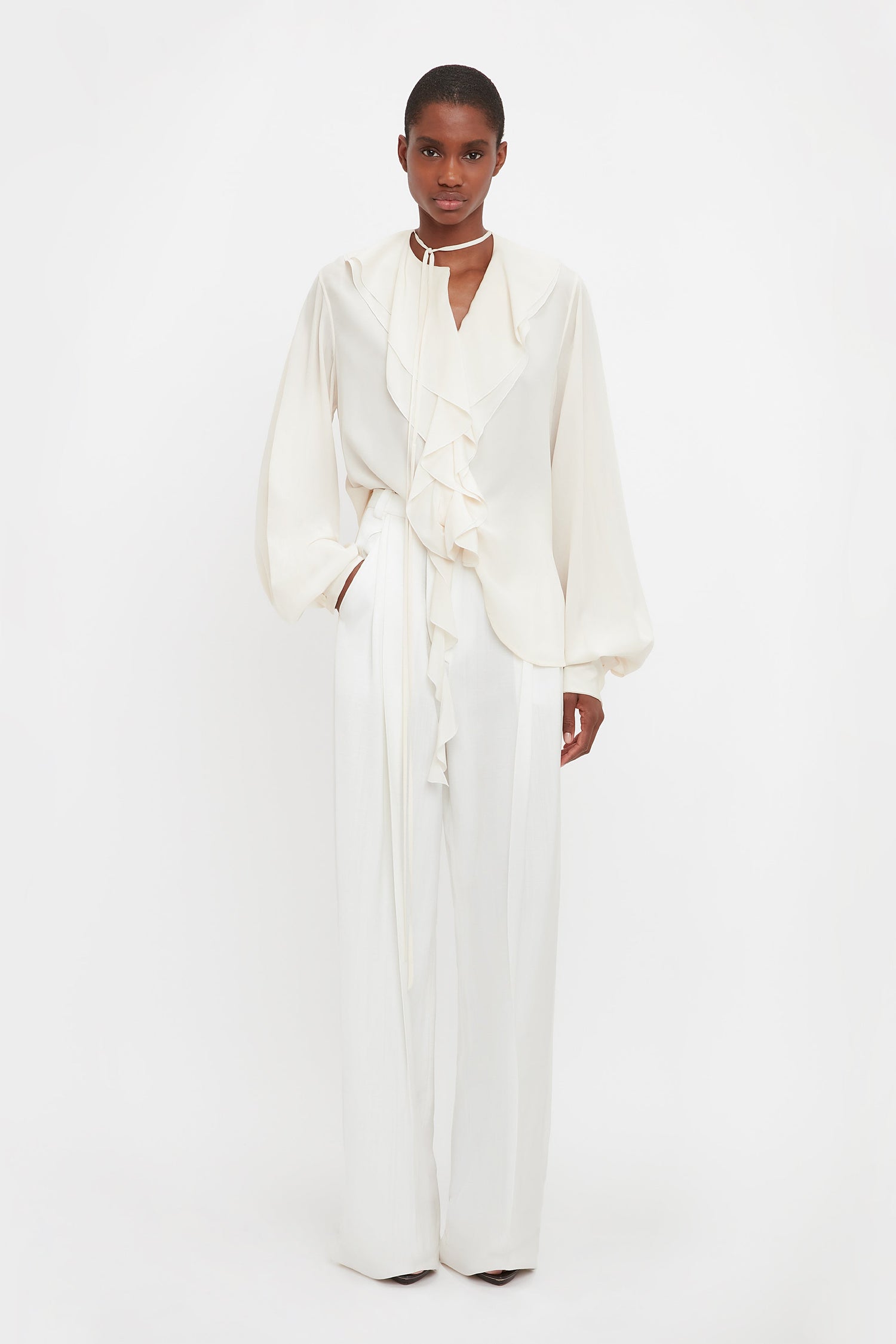 Wide Leg Trouser In White