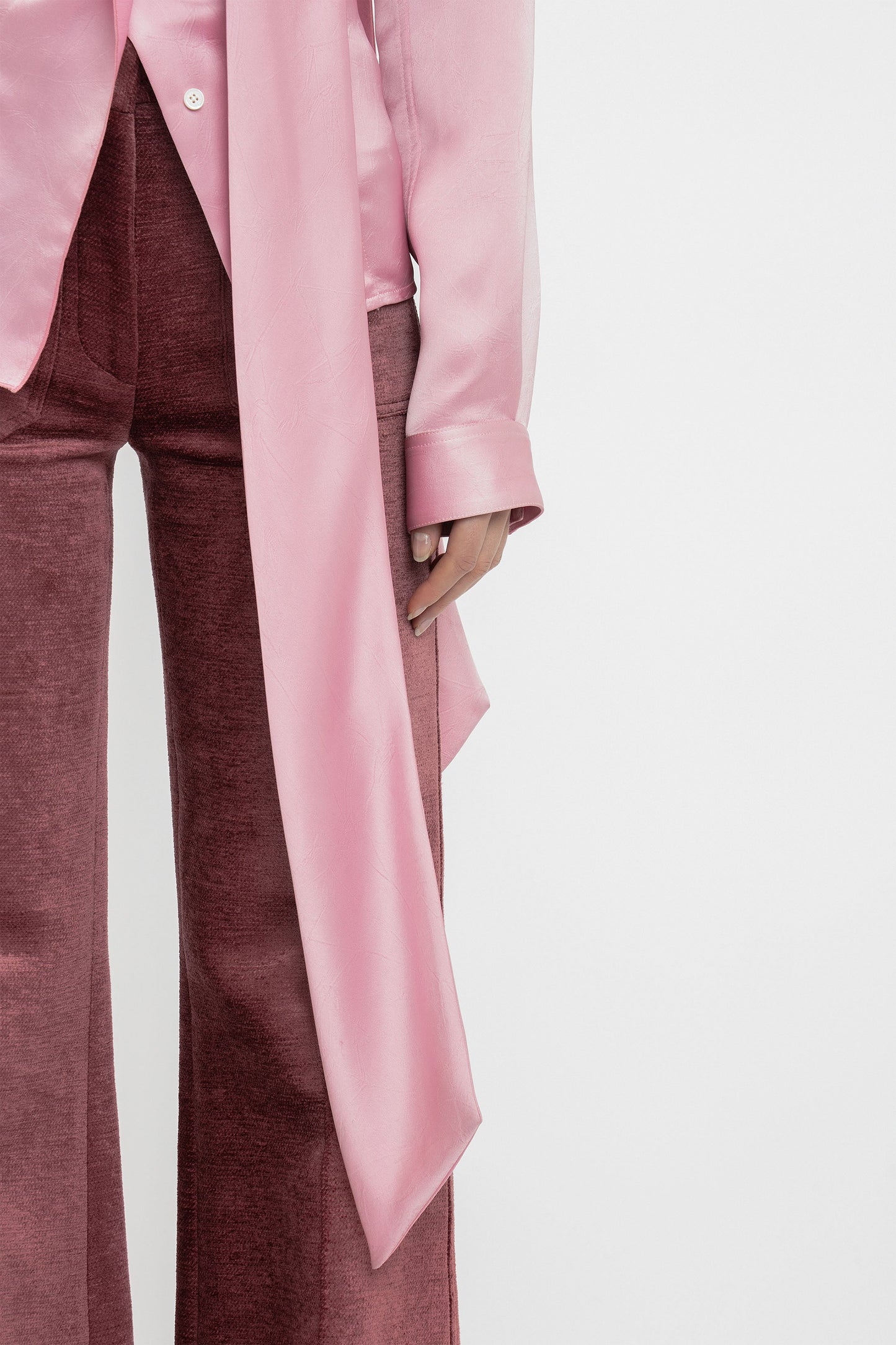 Scarf Neck Blouse In Rose