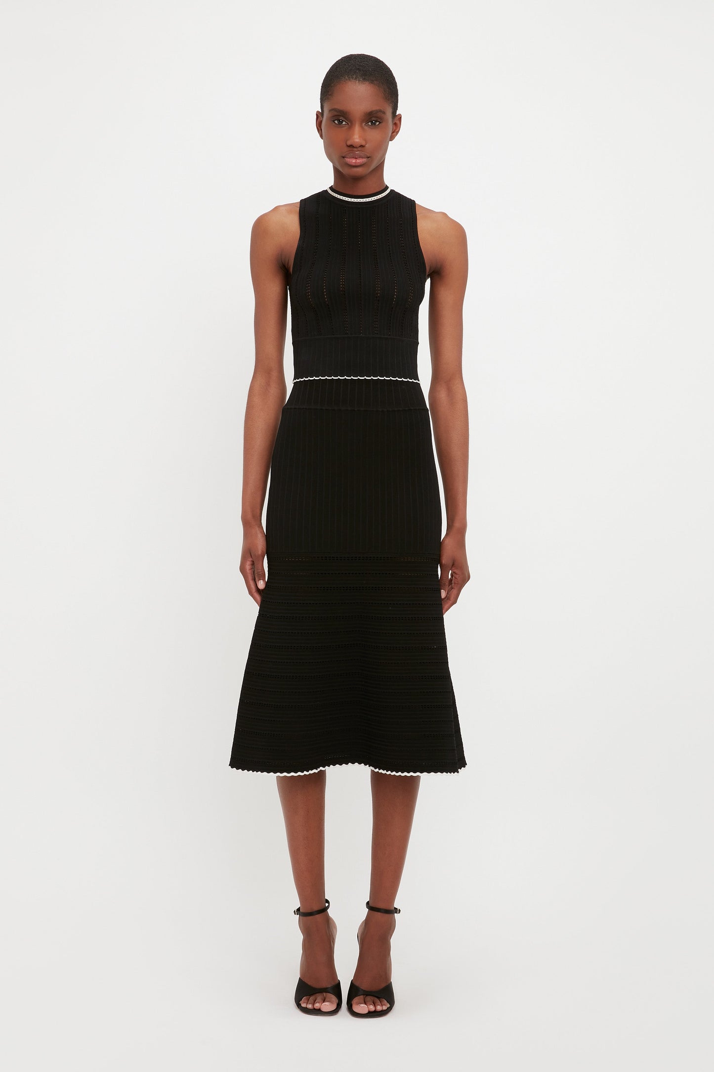 Flared Midi Skirt In Black