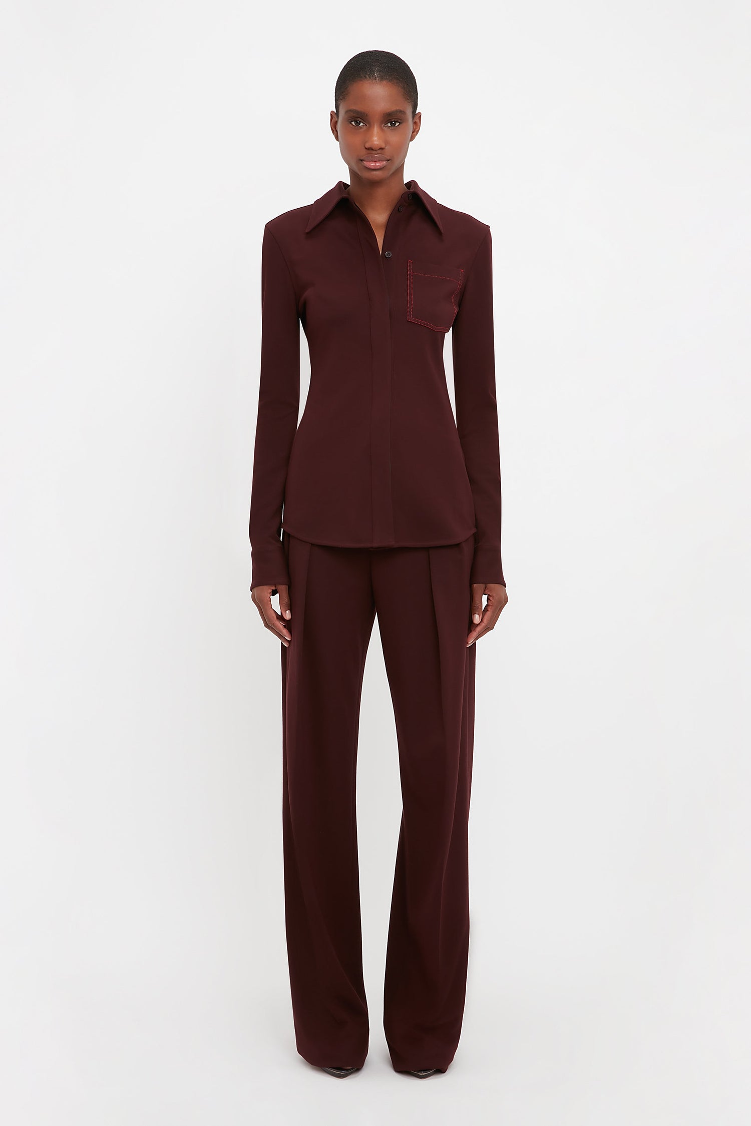 Slim Fit Shirt In Rosewood