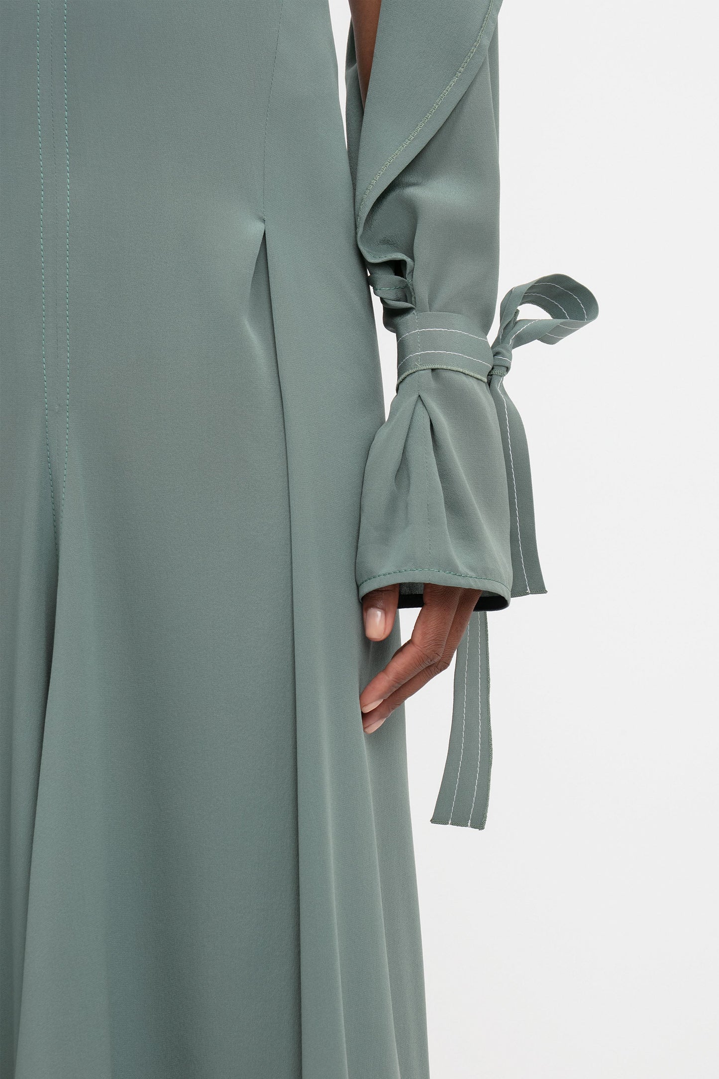Trench Midi Dress In Stone