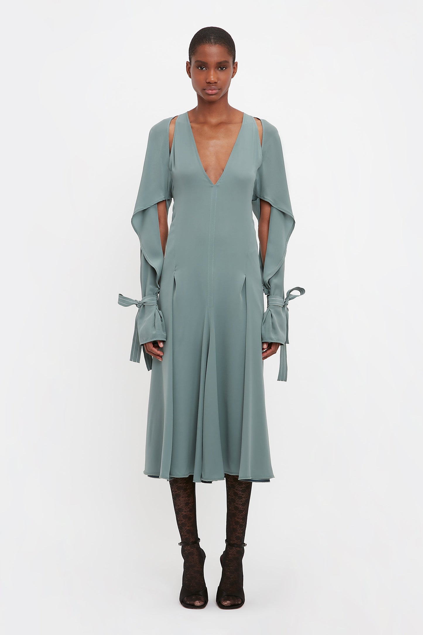 Trench Midi Dress In Stone