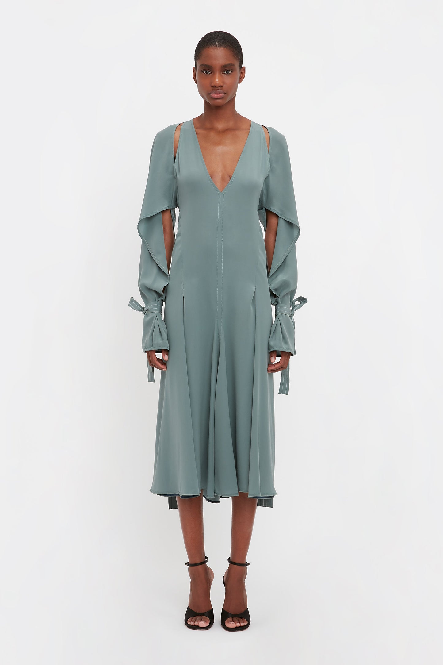 Trench Midi Dress In Stone