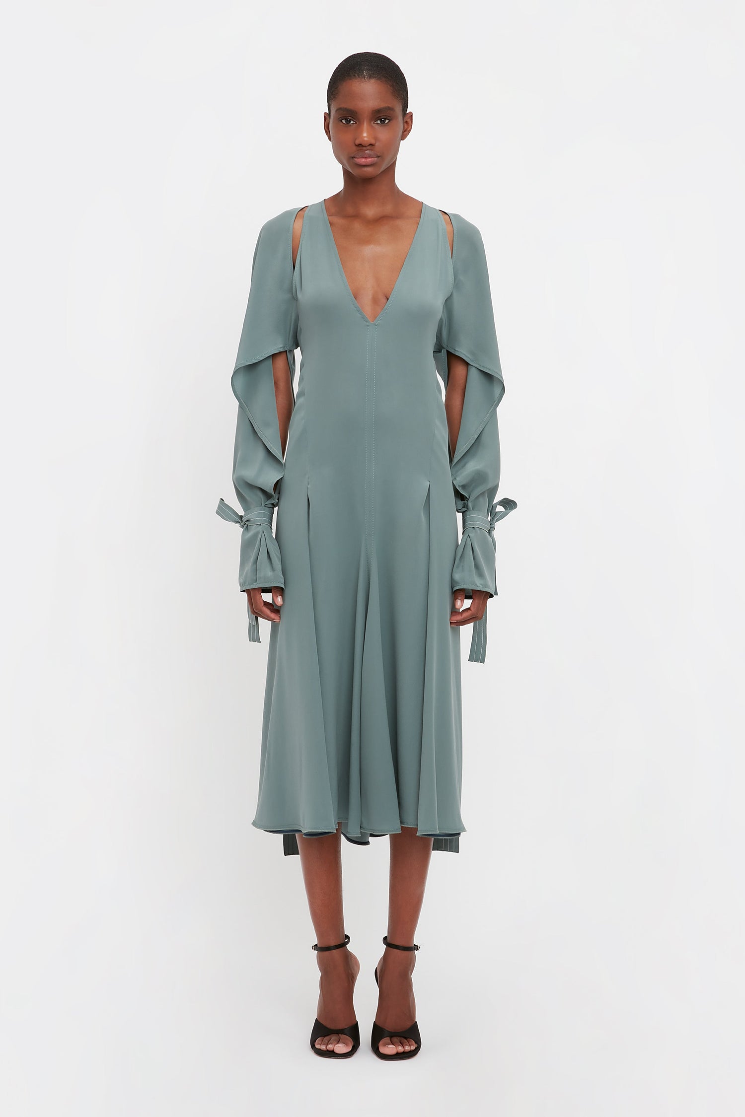 Trench Midi Dress In Stone