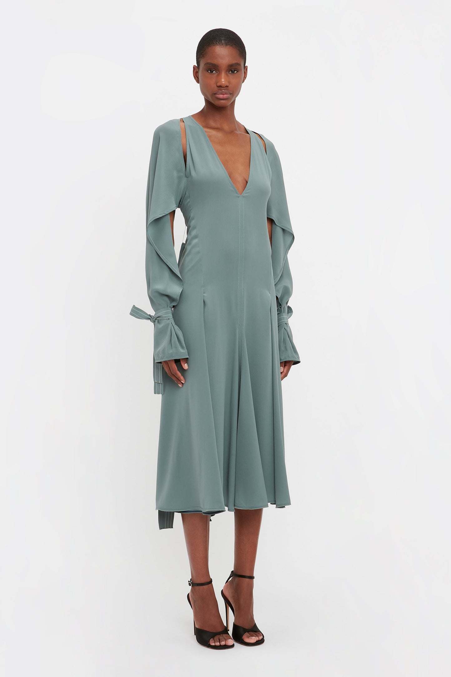 Trench Midi Dress In Stone